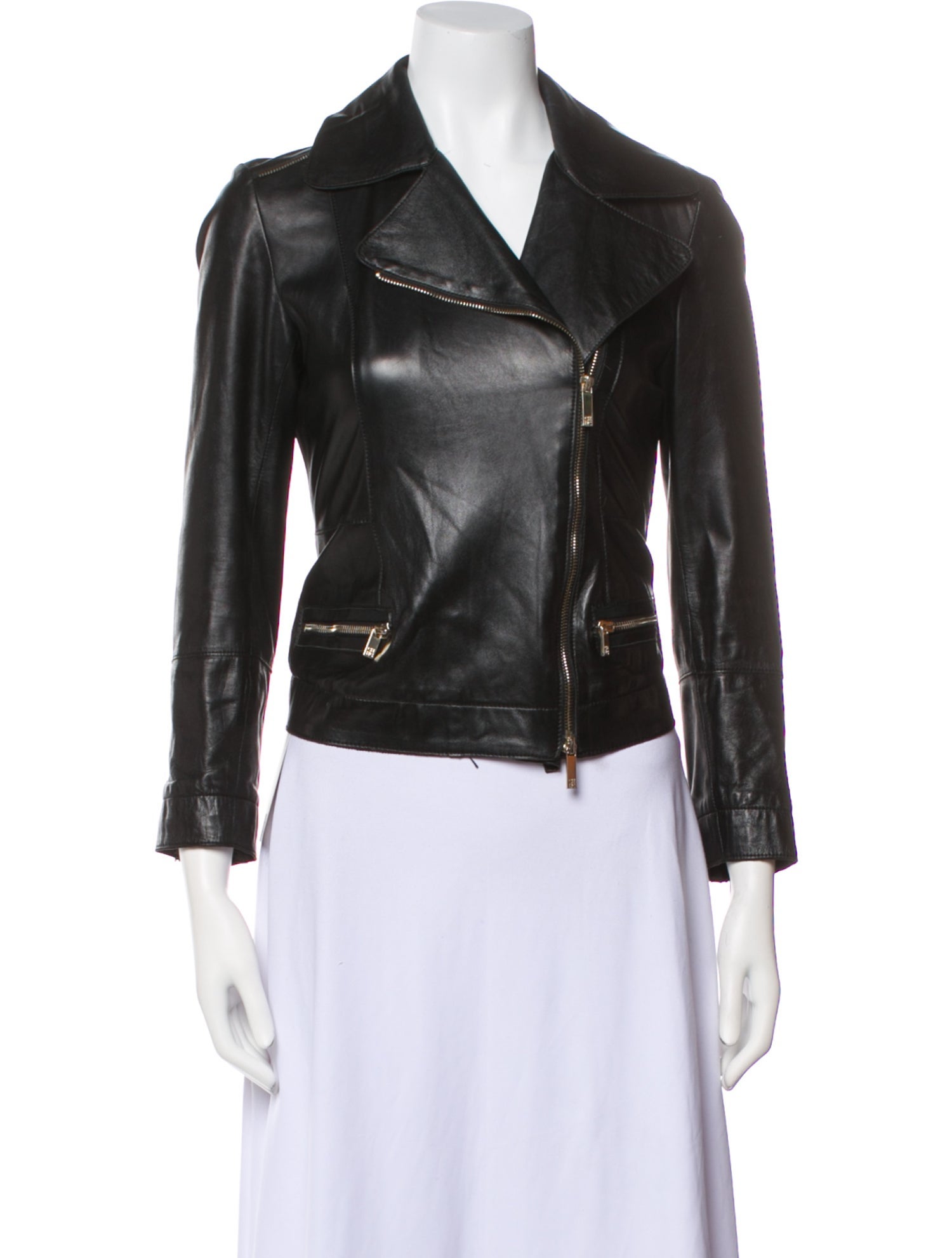 Carolina Herrera Lamb Leather Biker Jacket