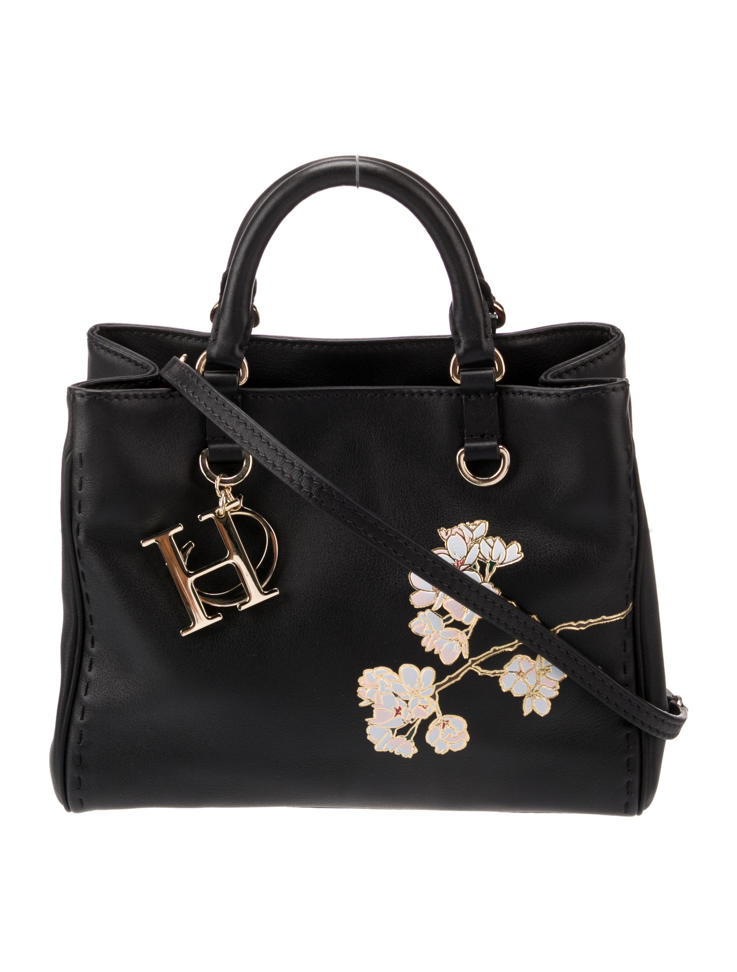 Carolina Herrera Leather Top Handle Bag