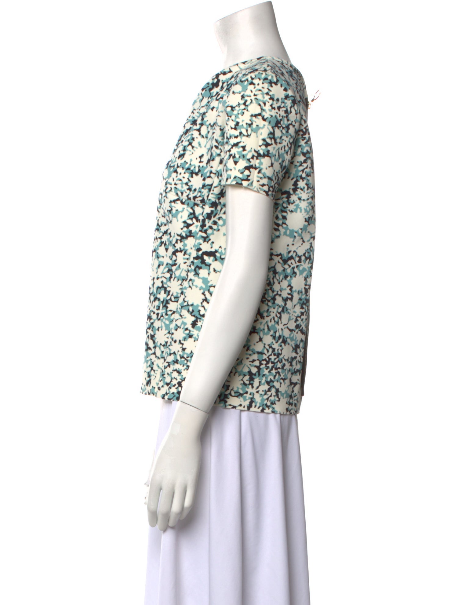 Carolina Herrera Floral Print V-Neck Blouse