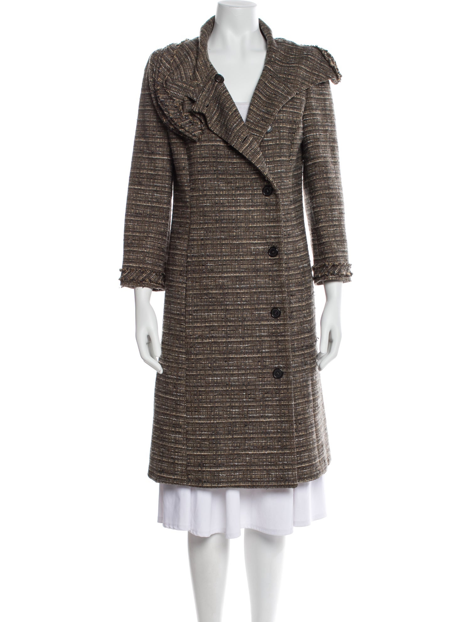 Carolina Herrera Tweed Pattern Coat