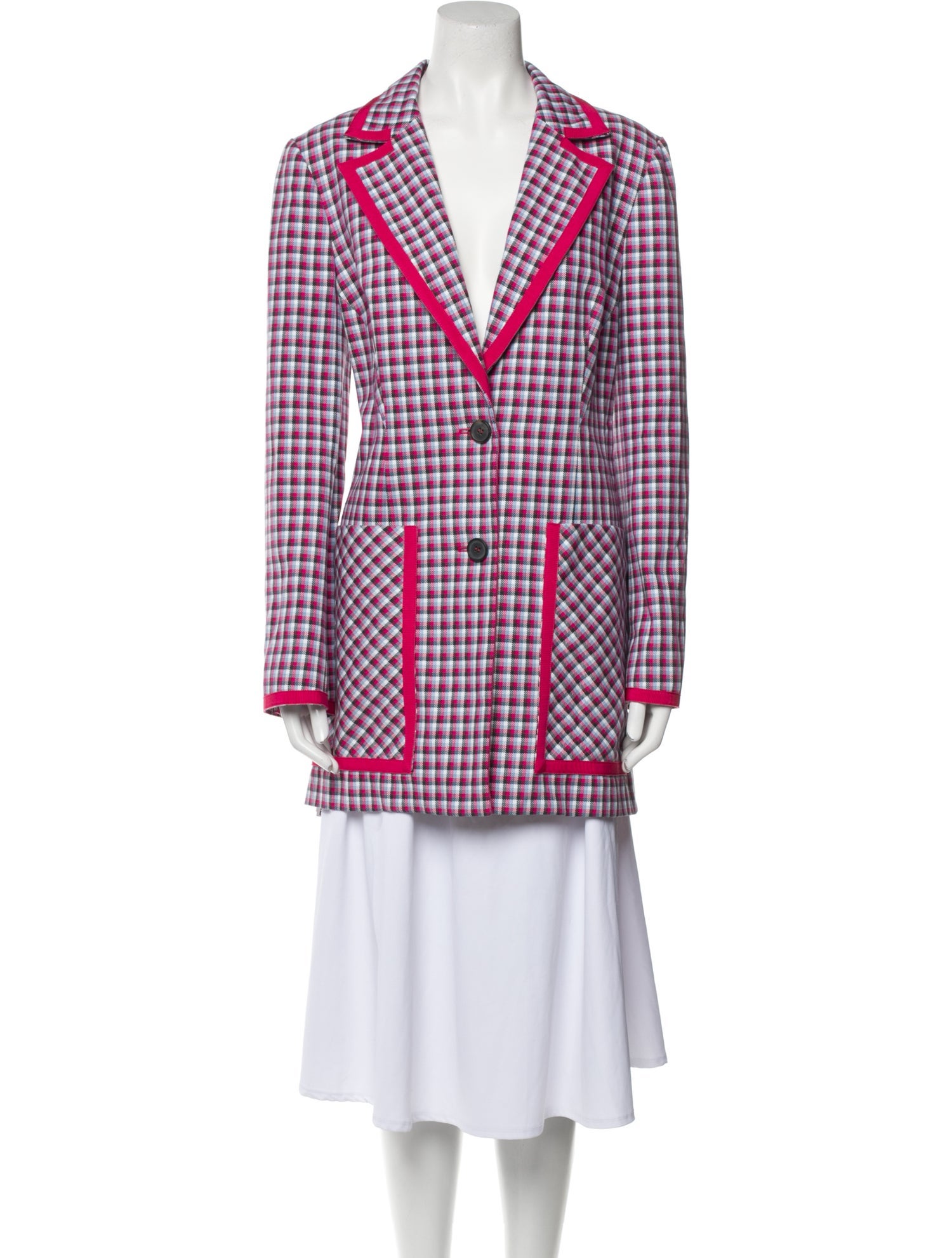 Carolina Herrera Plaid Print Coat