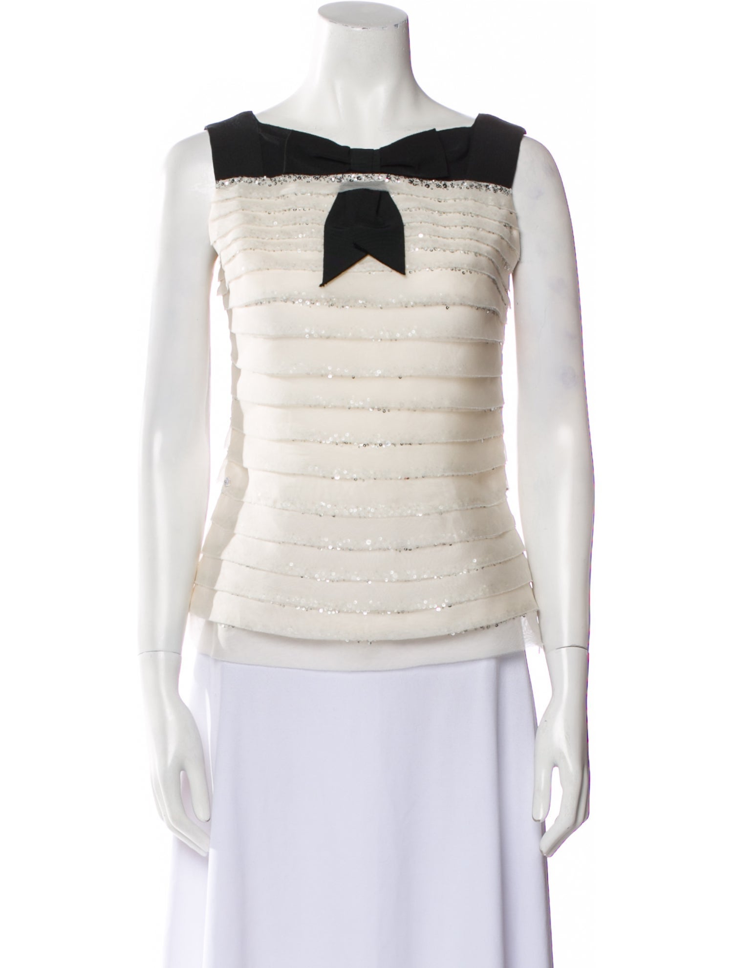Carolina Herrera Silk Square Neckline Top