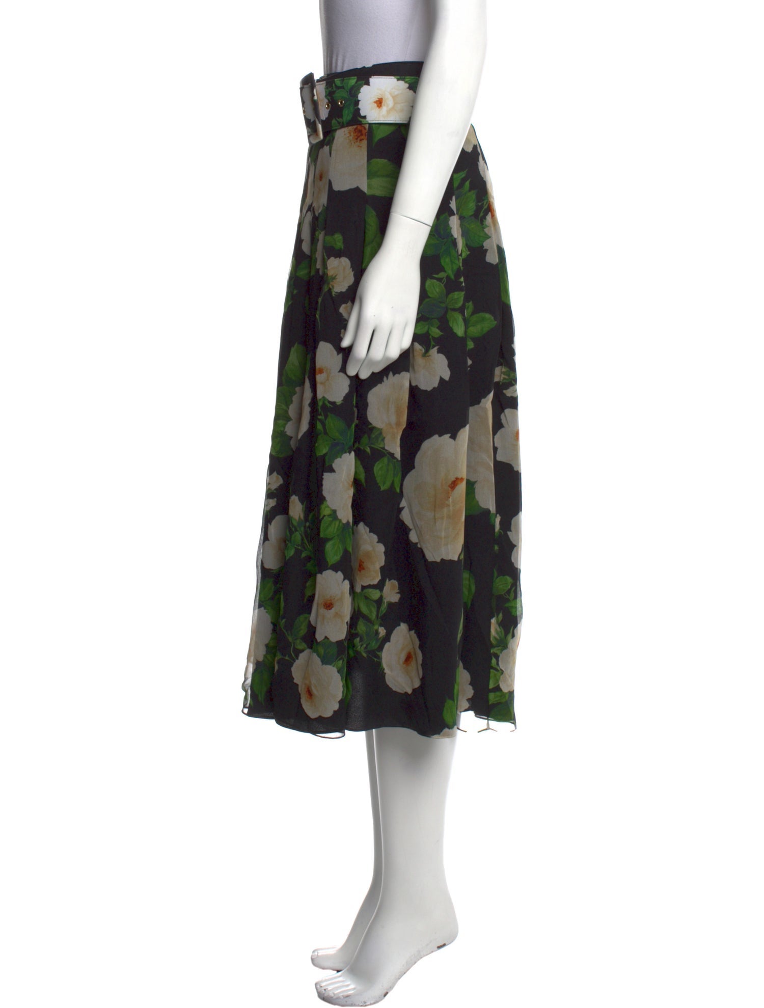 Carolina Herrera Silk Midi Length Skirt