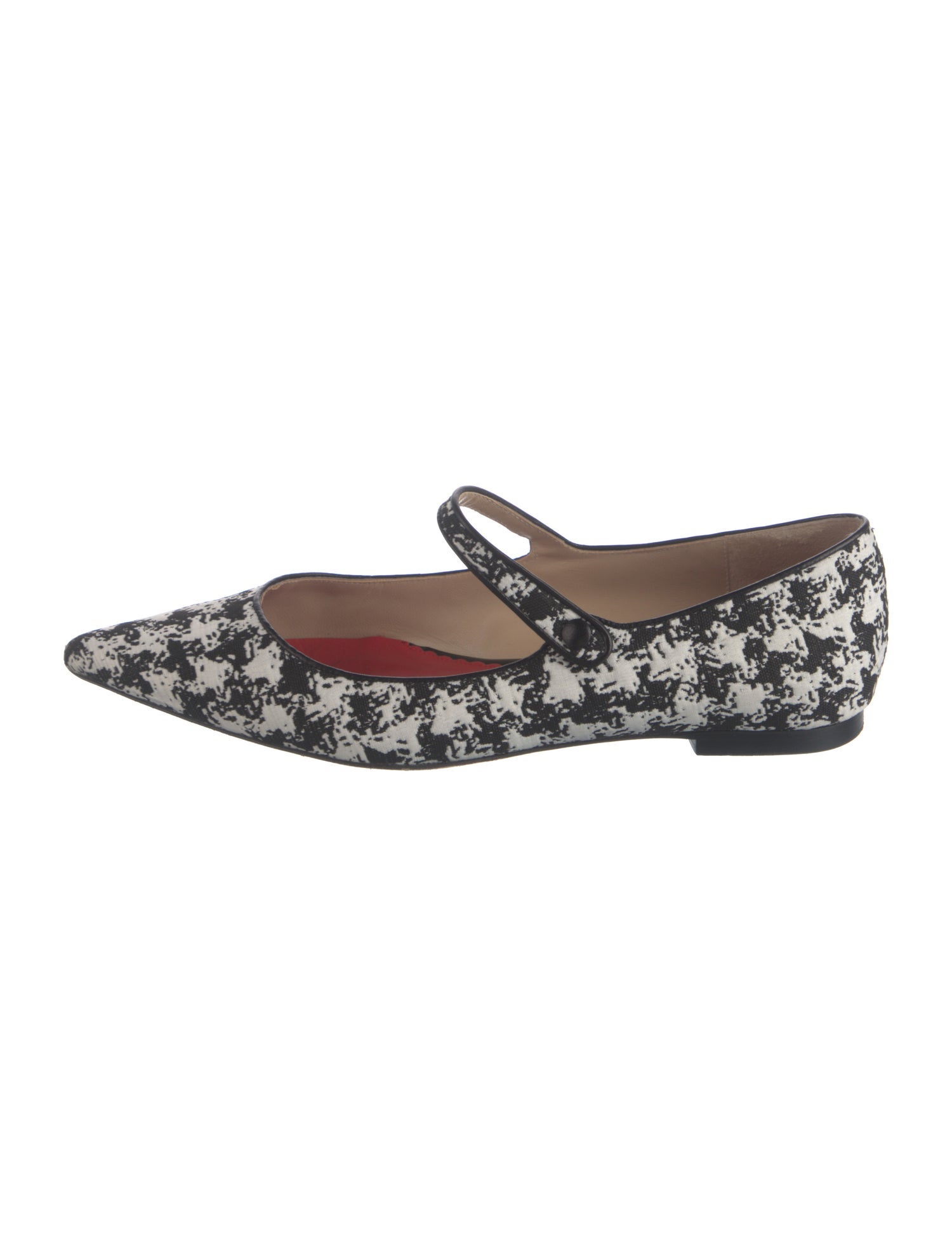 Carolina Herrera Canvas Printed Mary Jane Flats