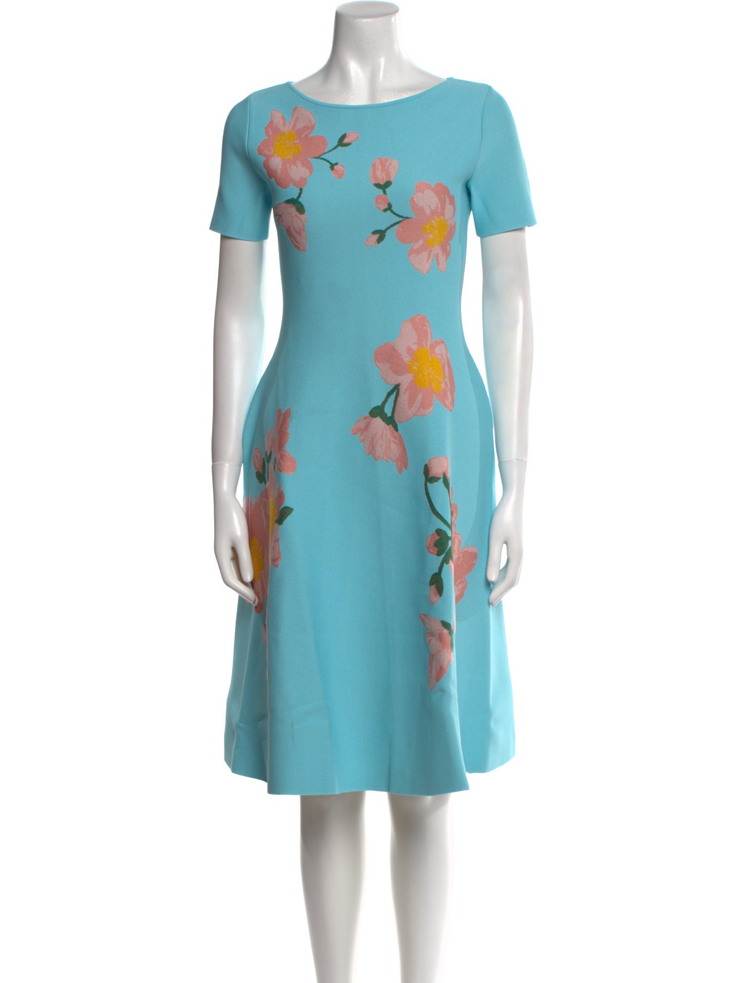 Carolina Herrera Floral Print Knee-Length Dress w/ Tags