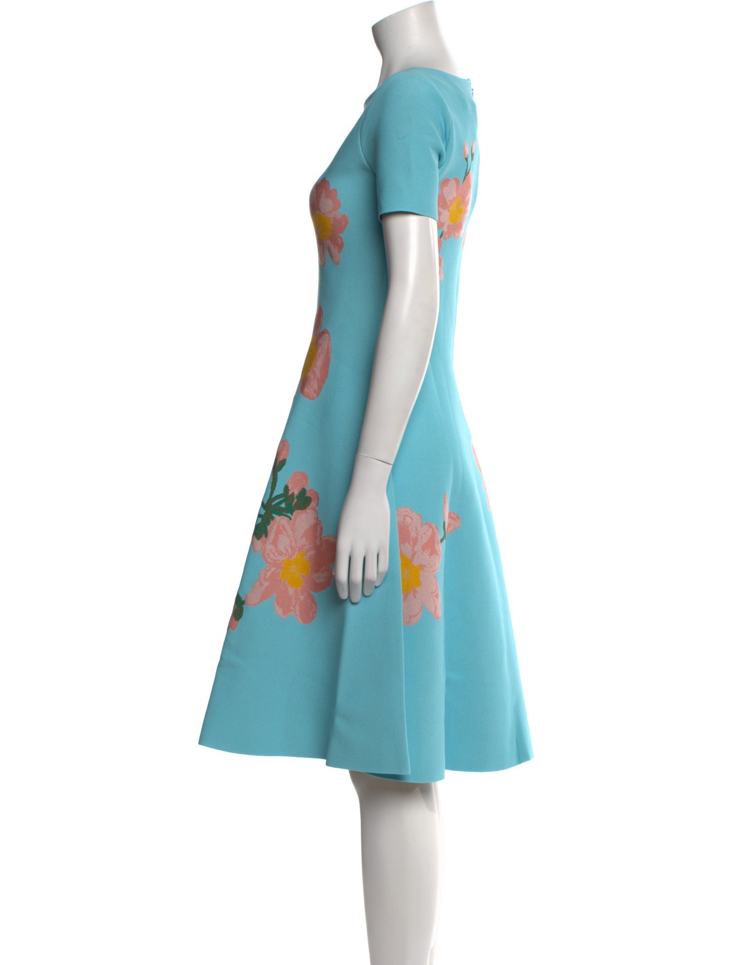 Carolina Herrera Floral Print Knee-Length Dress w/ Tags