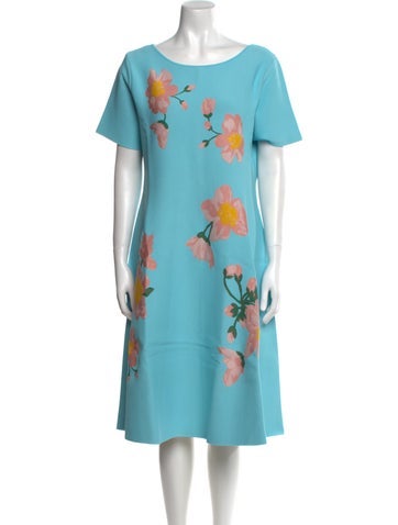 Carolina Herrera Dresses Floral Print Knee-Length Dress US 10 | L