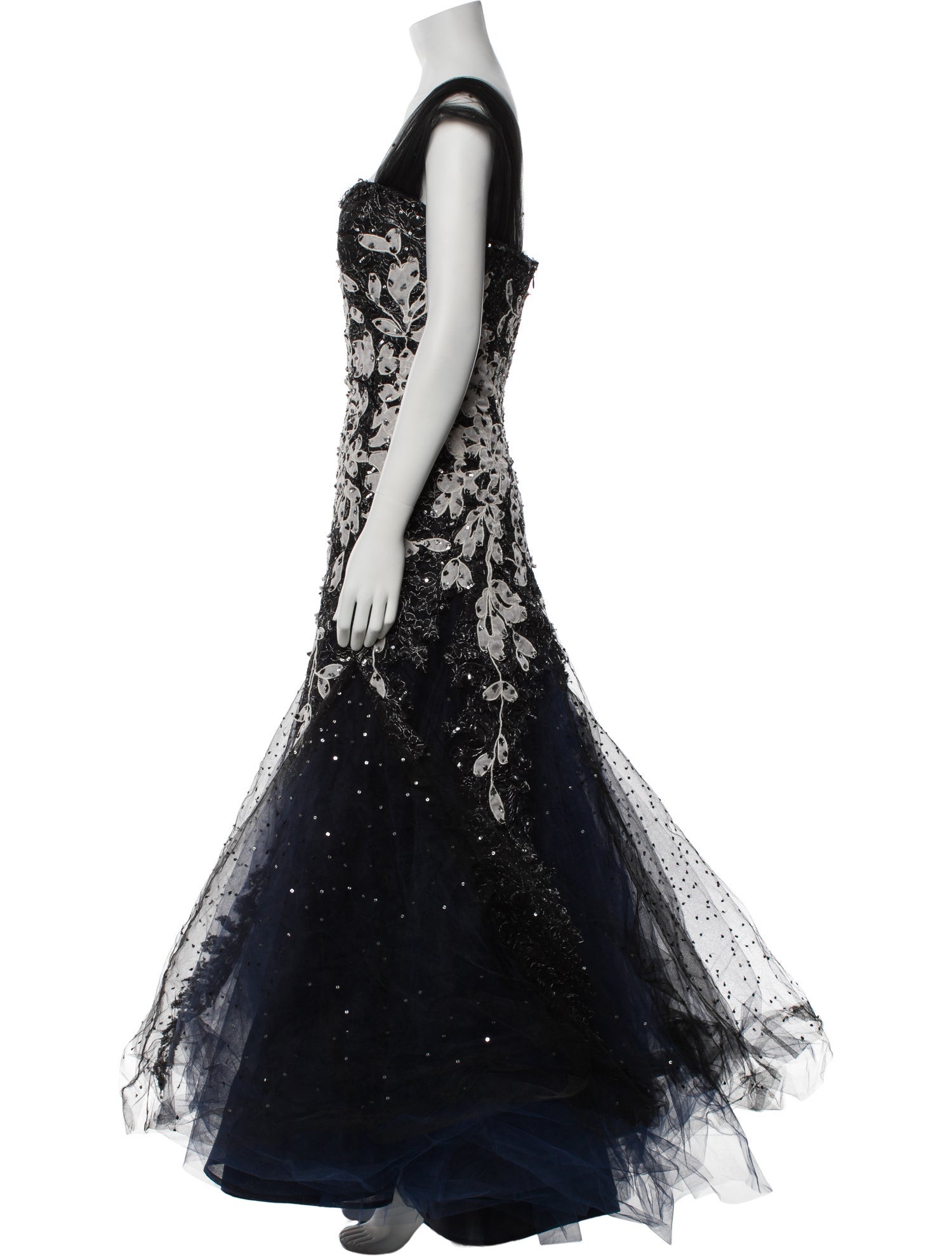 Carolina Herrera Lace Pattern Long Dress