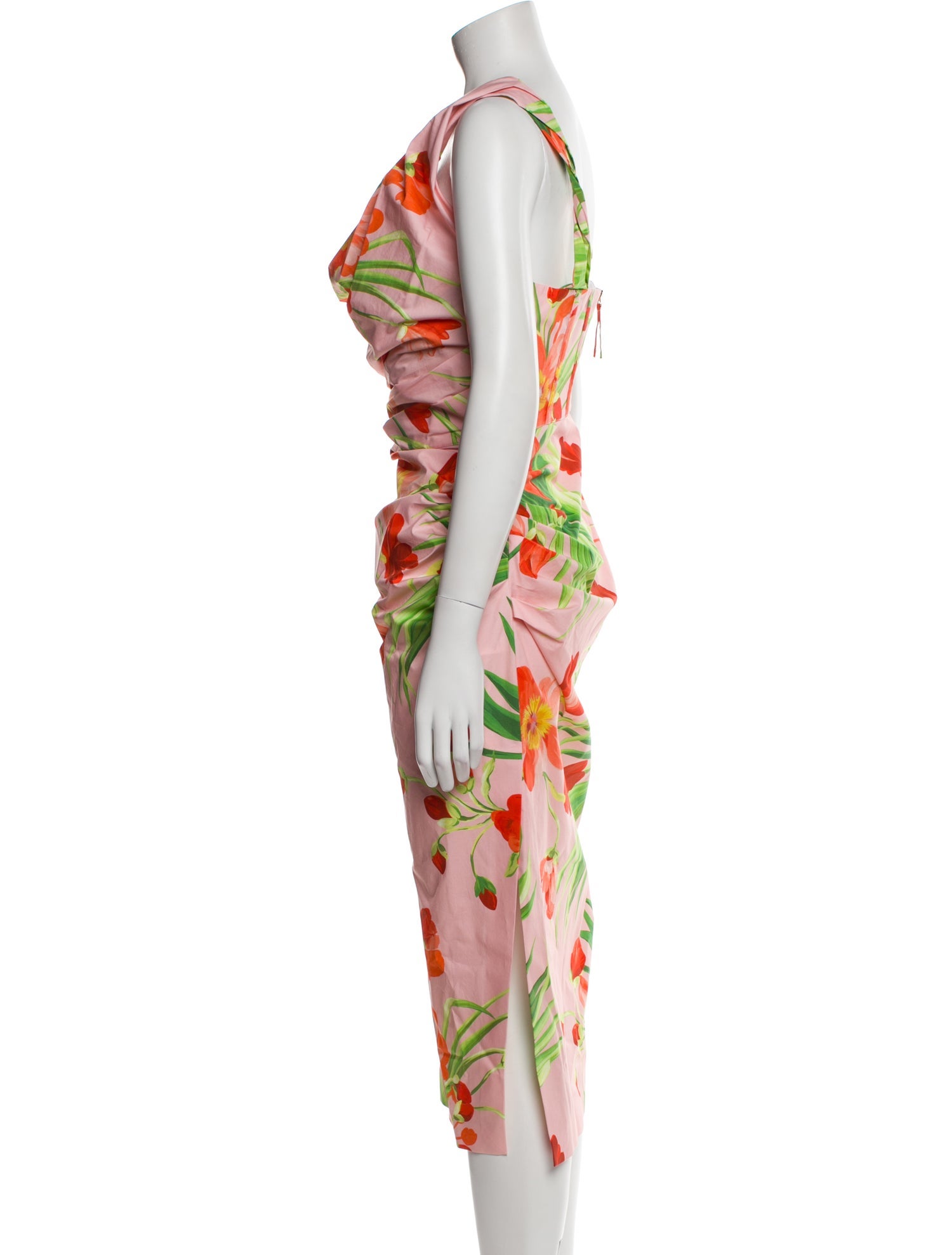 Carolina Herrera Floral Print Midi Length Dress w/ Tags