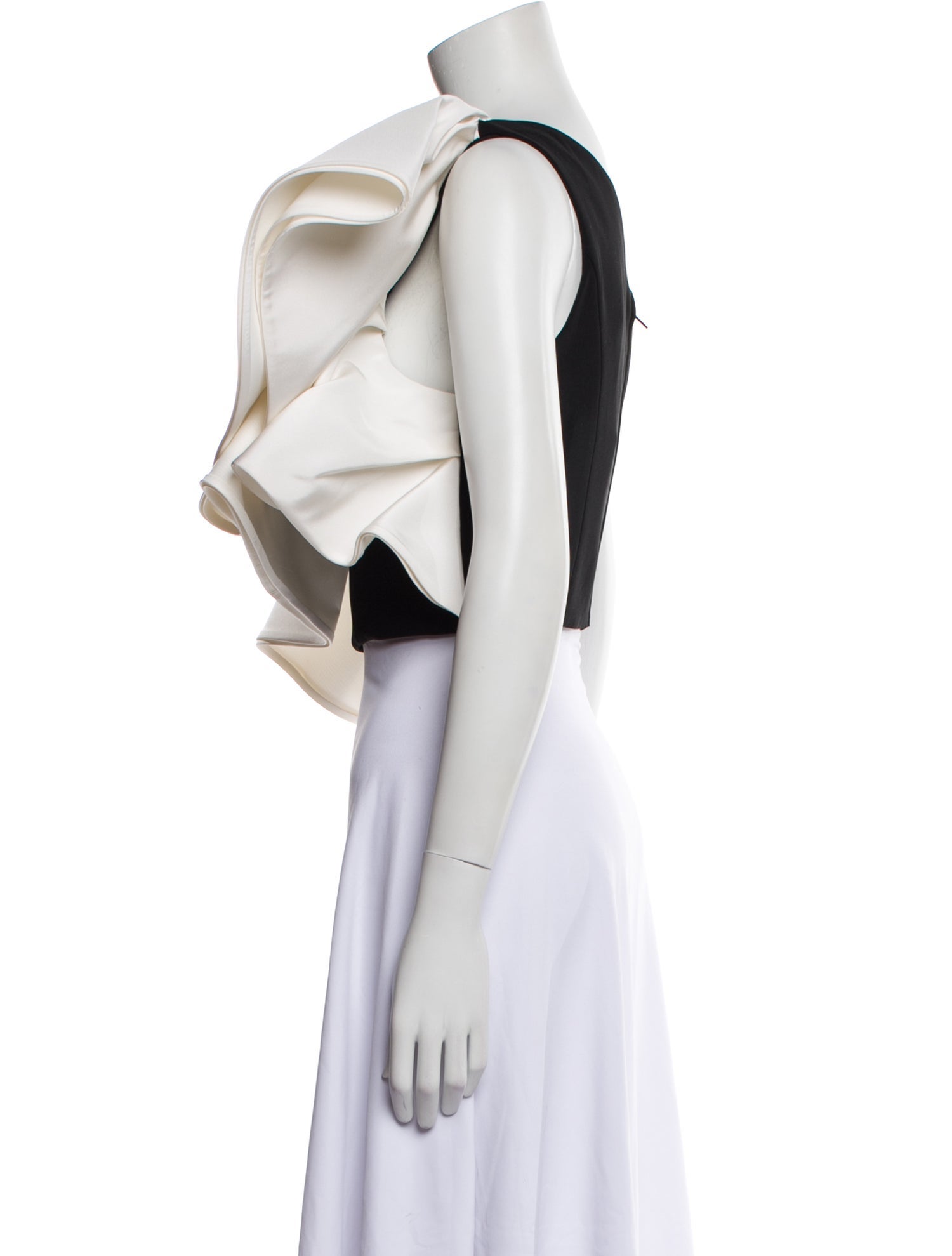 Carolina Herrera Silk One-Shoulder Crop Top w/ Tags