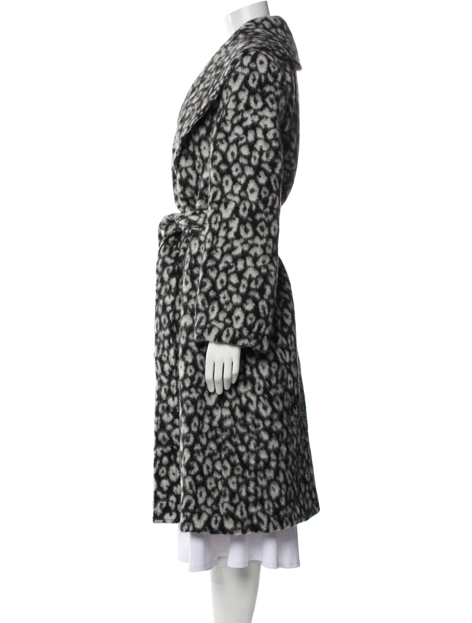 Carolina Herrera Virgin Wool Animal Print Faux Fur Coat w/ Tags