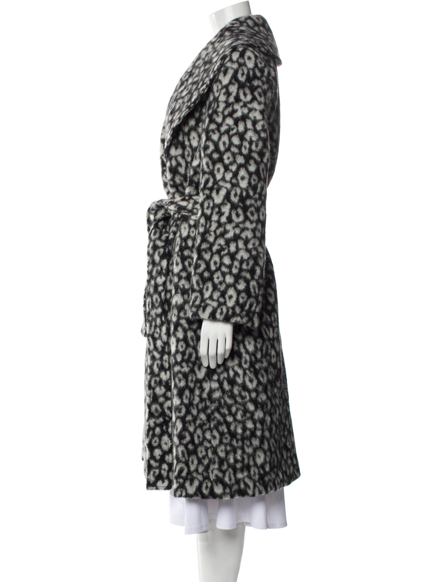 Carolina Herrera Virgin Wool Animal Print Faux Fur Coat w/ Tags