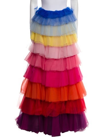 Carolina Herrera Skirts Colorblock Pattern Long Skirt US 2 | XS