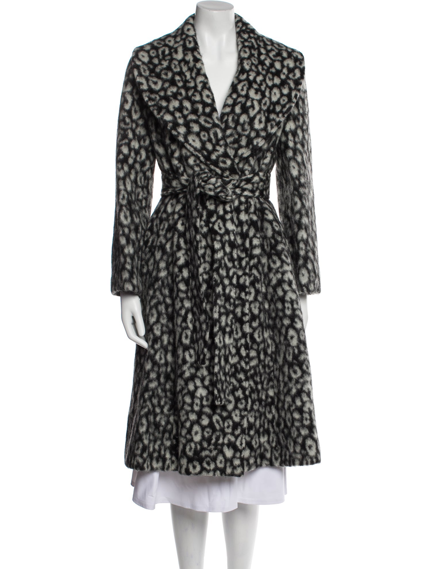 Carolina Herrera Virgin Wool Animal Print Faux Fur Coat w/ Tags