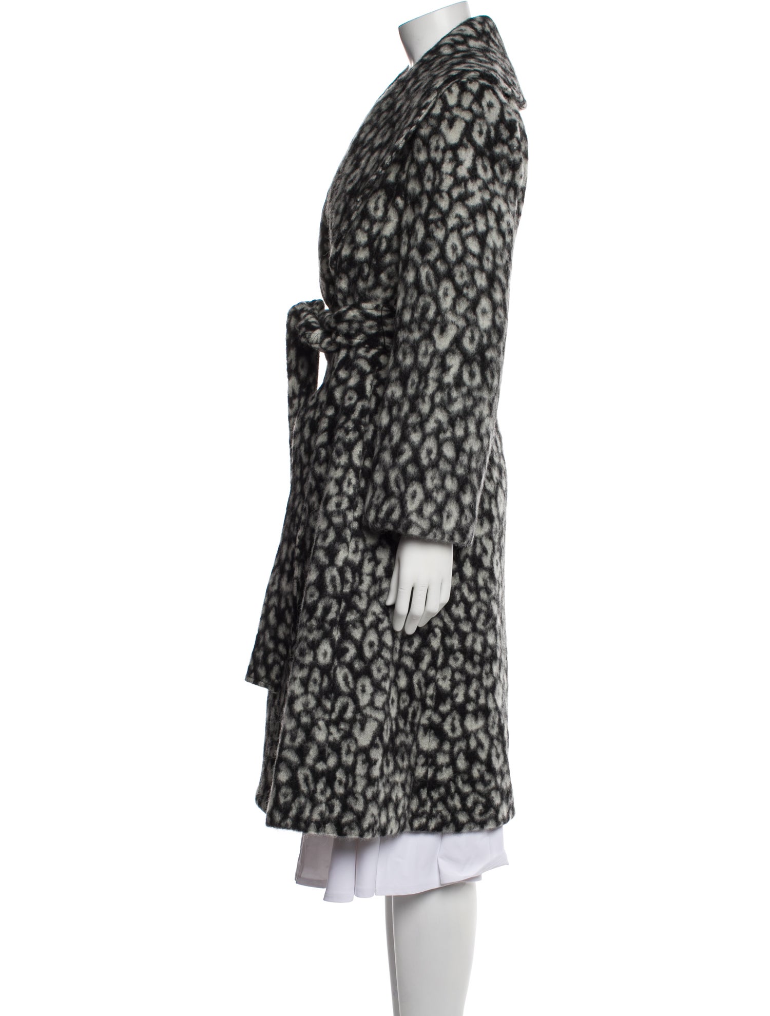 Carolina Herrera Virgin Wool Animal Print Faux Fur Coat w/ Tags