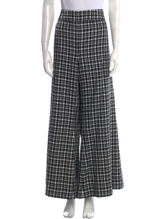 Carolina Herrera Plaid Print Wide Leg Pants