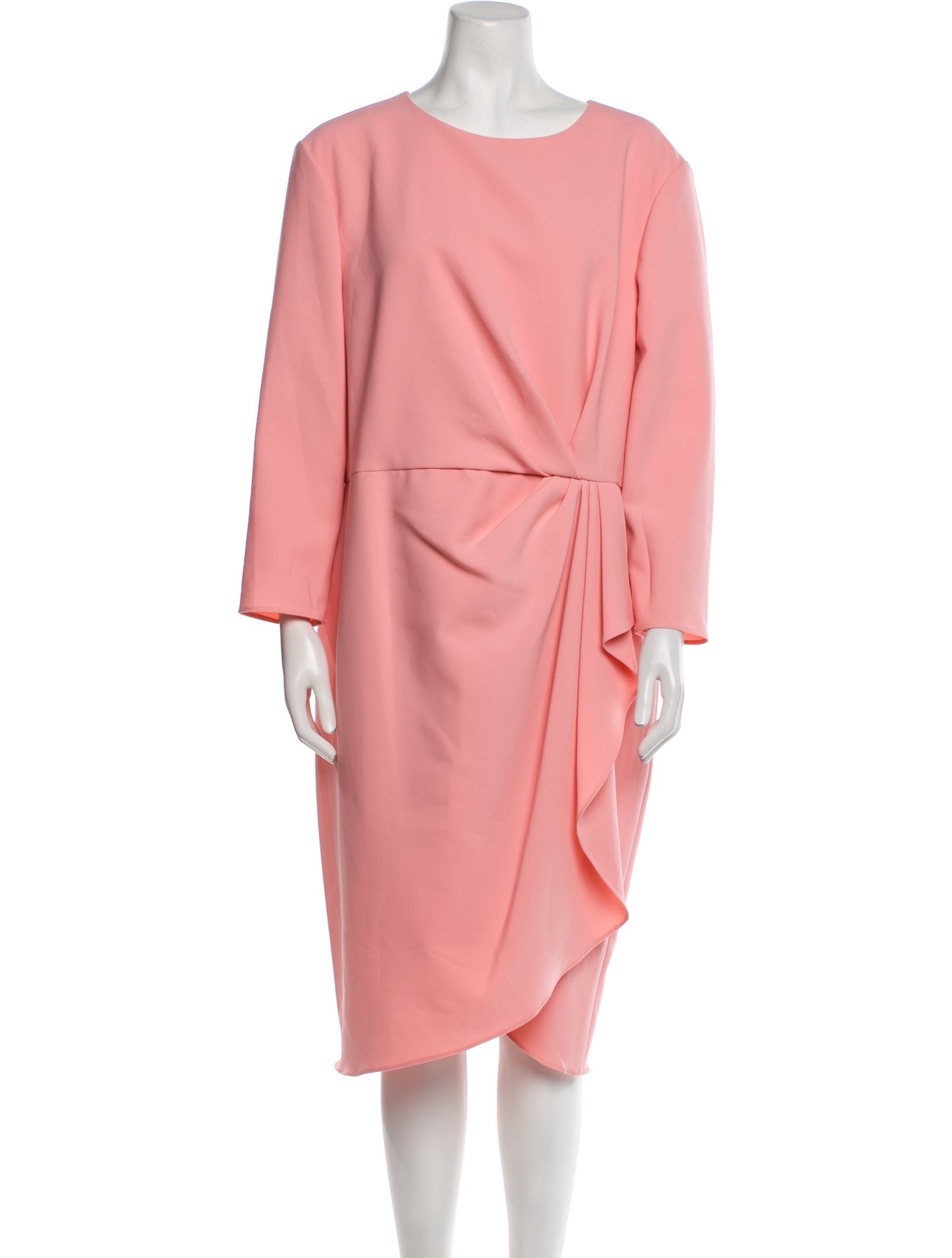 Carolina Herrera Scoop Neck Midi Length Dress