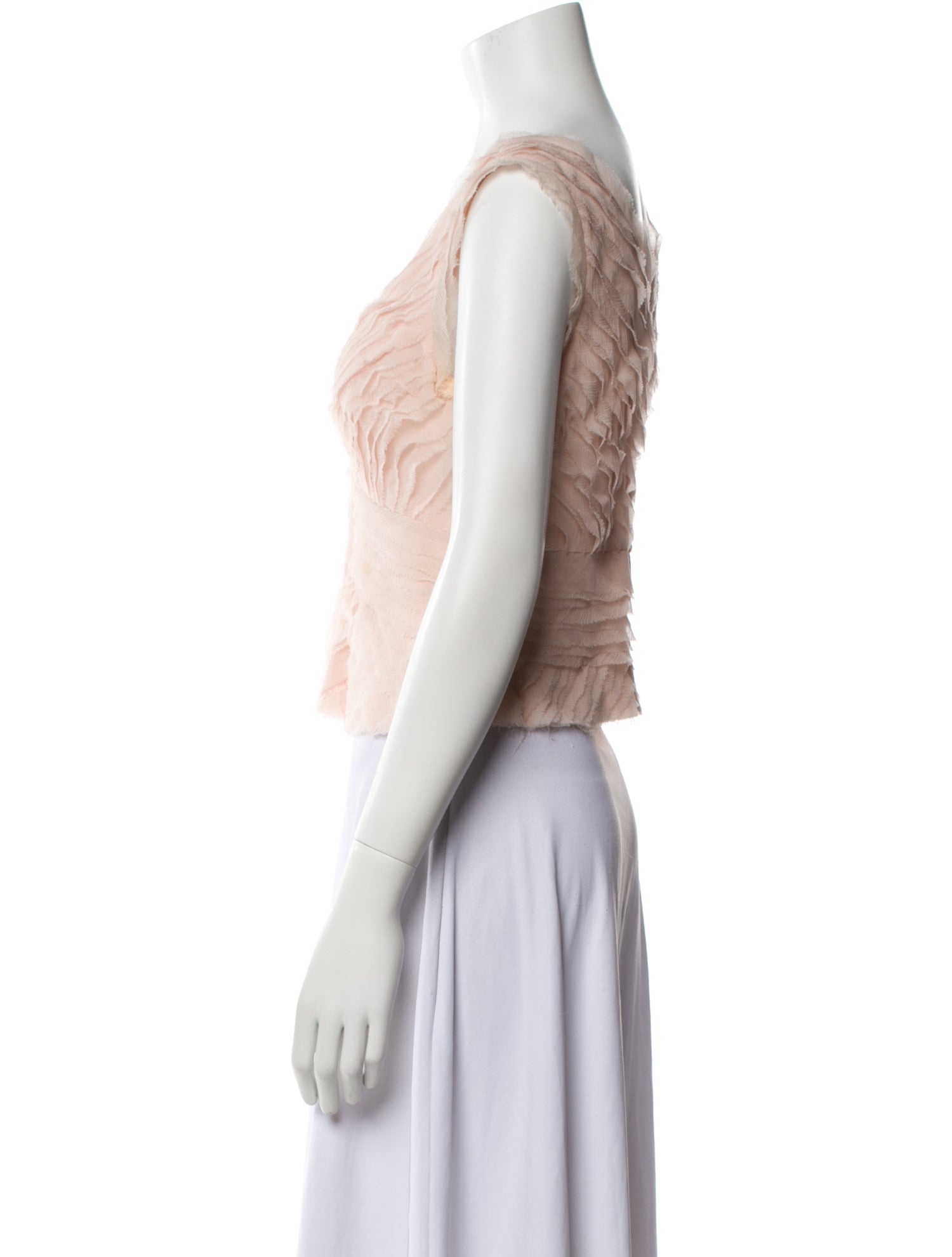 Carolina Herrera Silk V-Neck Crop Top