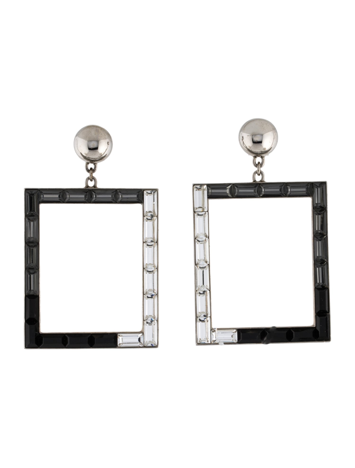 Carolina Herrera Crystal Square Drop Earrings