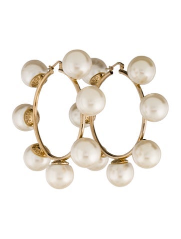 Carolina Herrera Hoop Faux Pearl Earrings