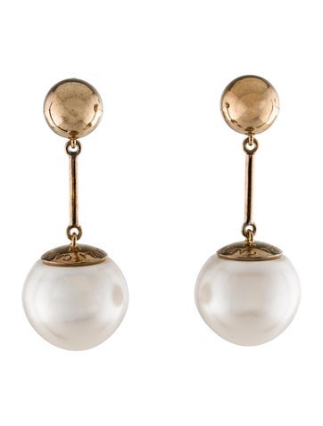 Carolina Herrera Drop Faux Pearl Earrings