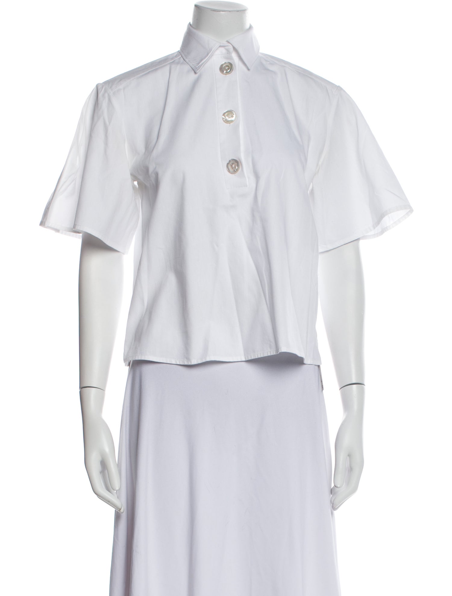 Carolina Herrera Short Sleeve Crop Top