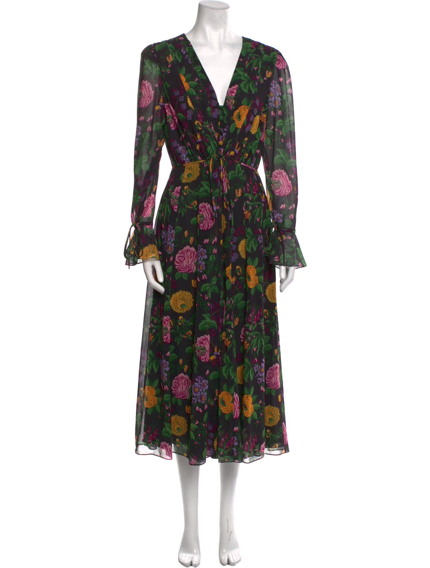 Carolina Herrera Floral Print Midi Length Dress w/ Tags