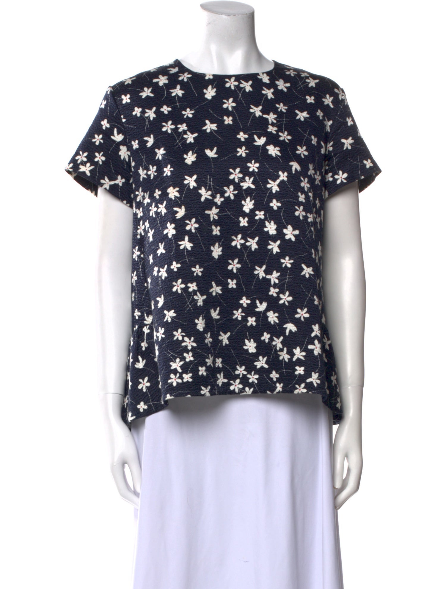 Carolina Herrera Printed Crew Neck Top