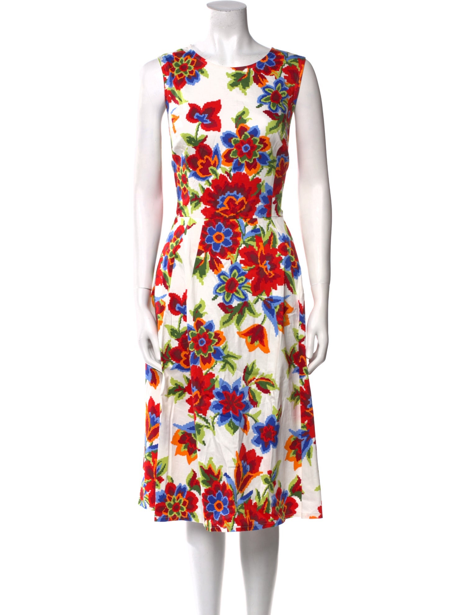 Carolina Herrera Floral Print Midi Length Dress