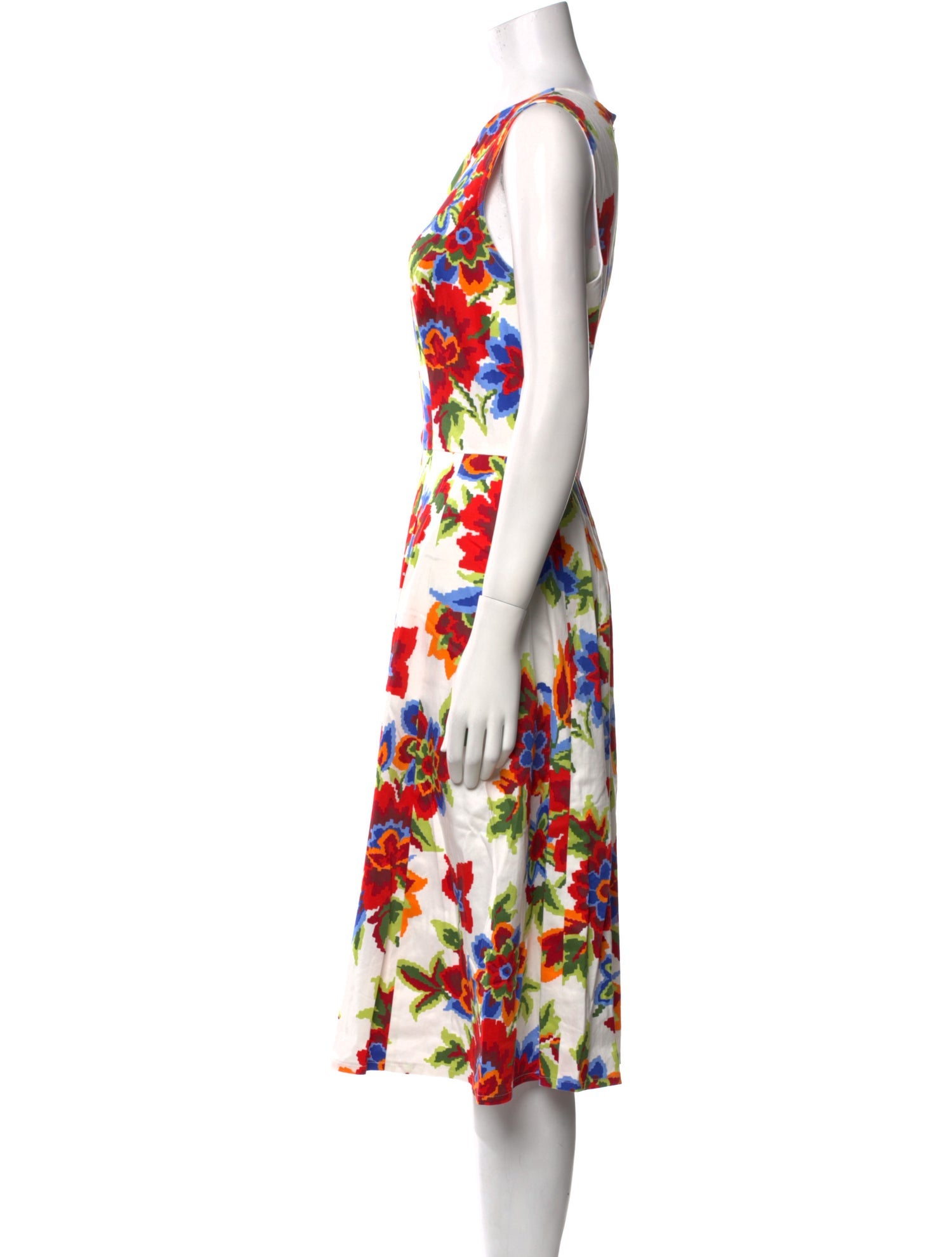 Carolina Herrera Floral Print Midi Length Dress
