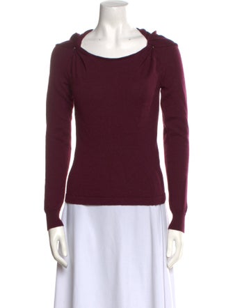 Carolina Herrera Virgin Wool Scoop Neck Top
