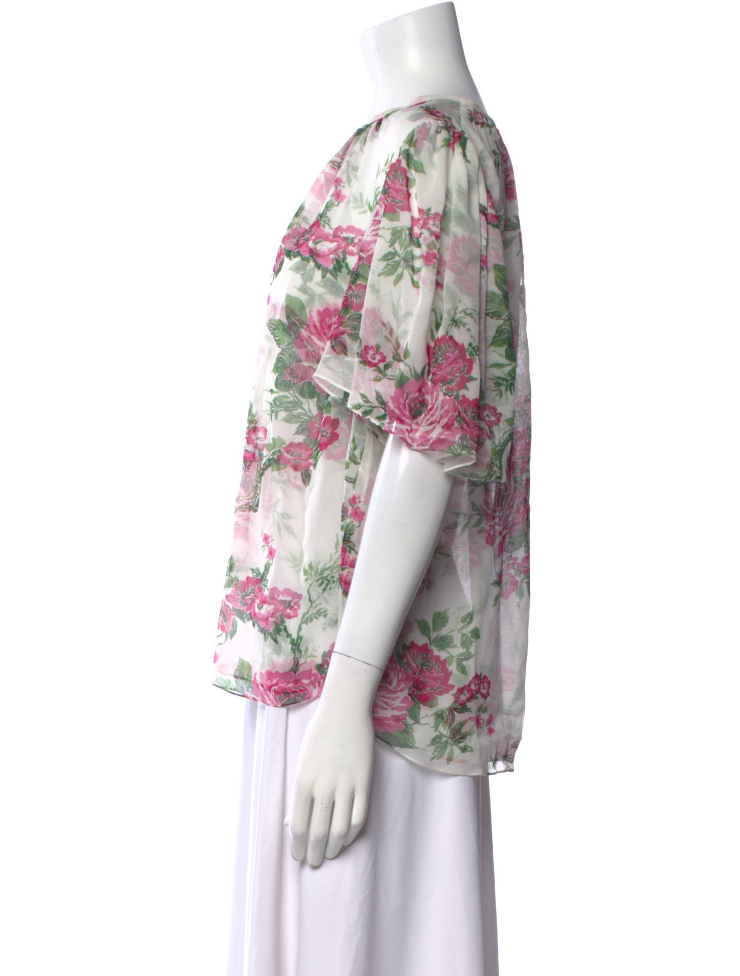 Carolina Herrera Floral Print Scoop Neck Blouse