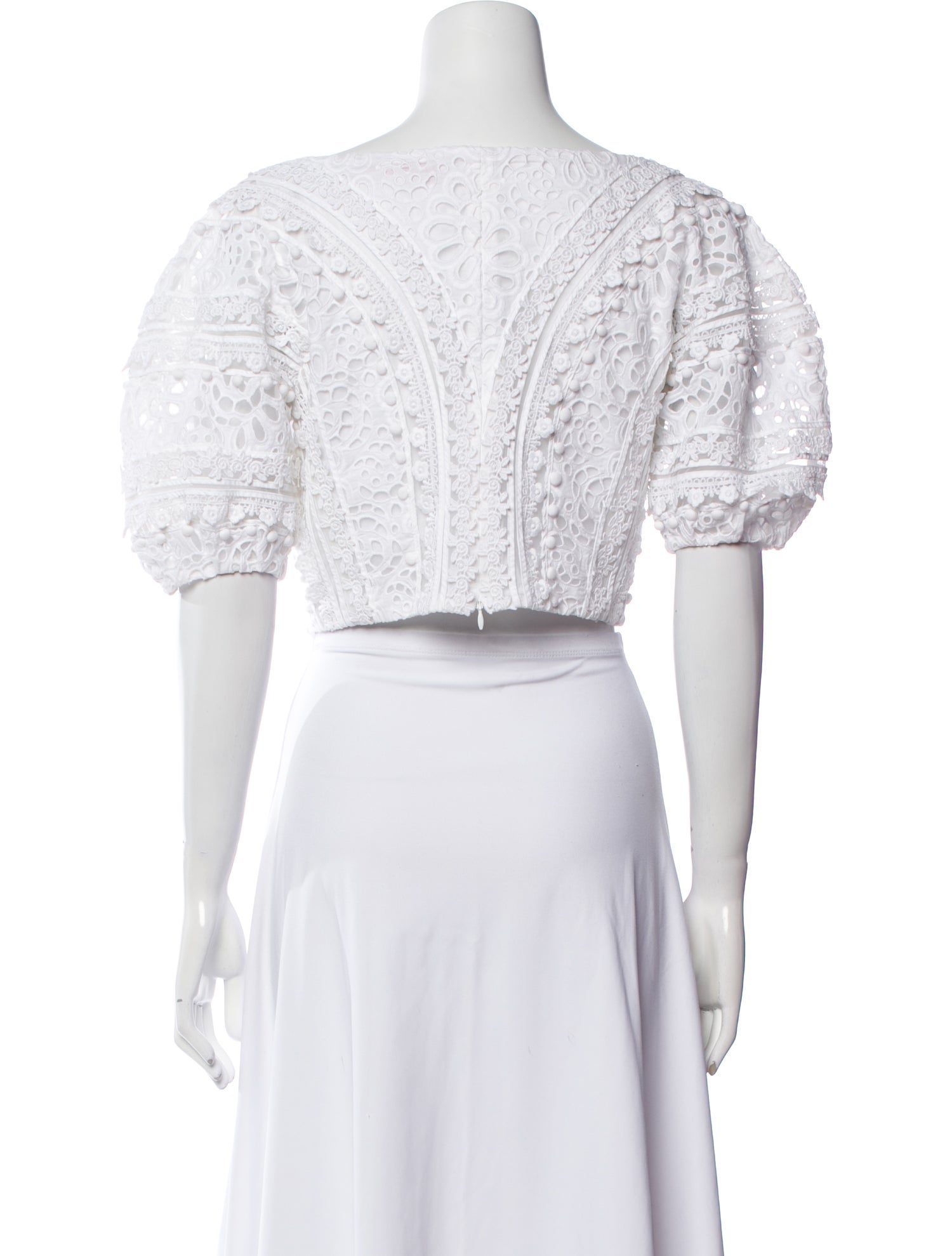 Carolina Herrera Paisley Print V-Neck Crop Top