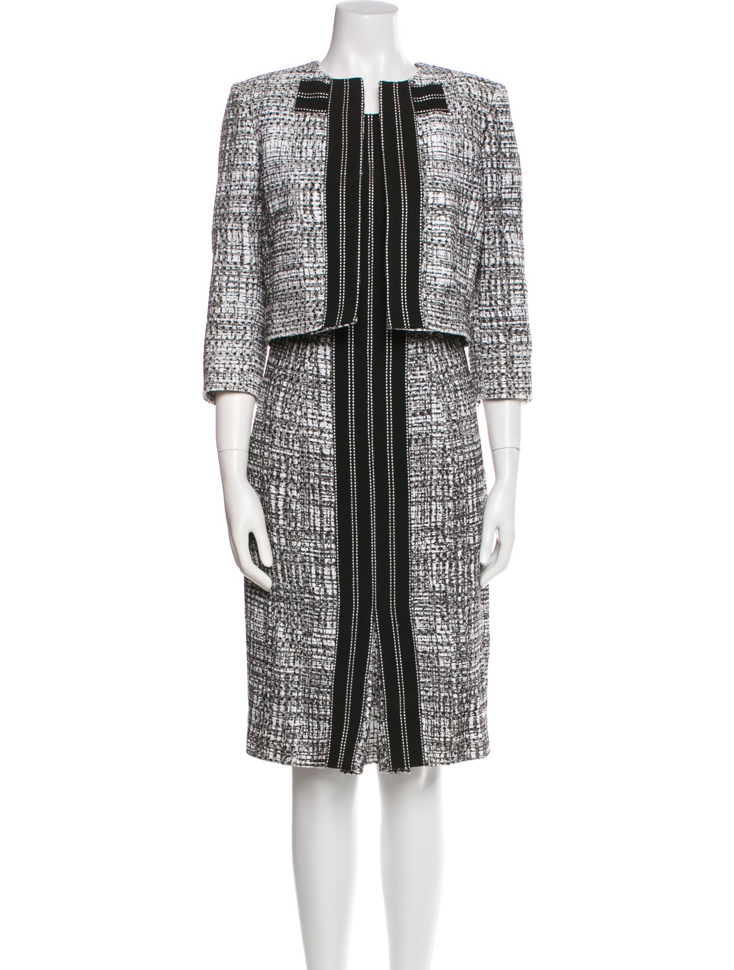Carolina Herrera Tweed Pattern Dress Set