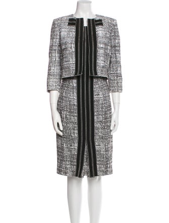 Carolina Herrera Tweed Pattern Dress Set