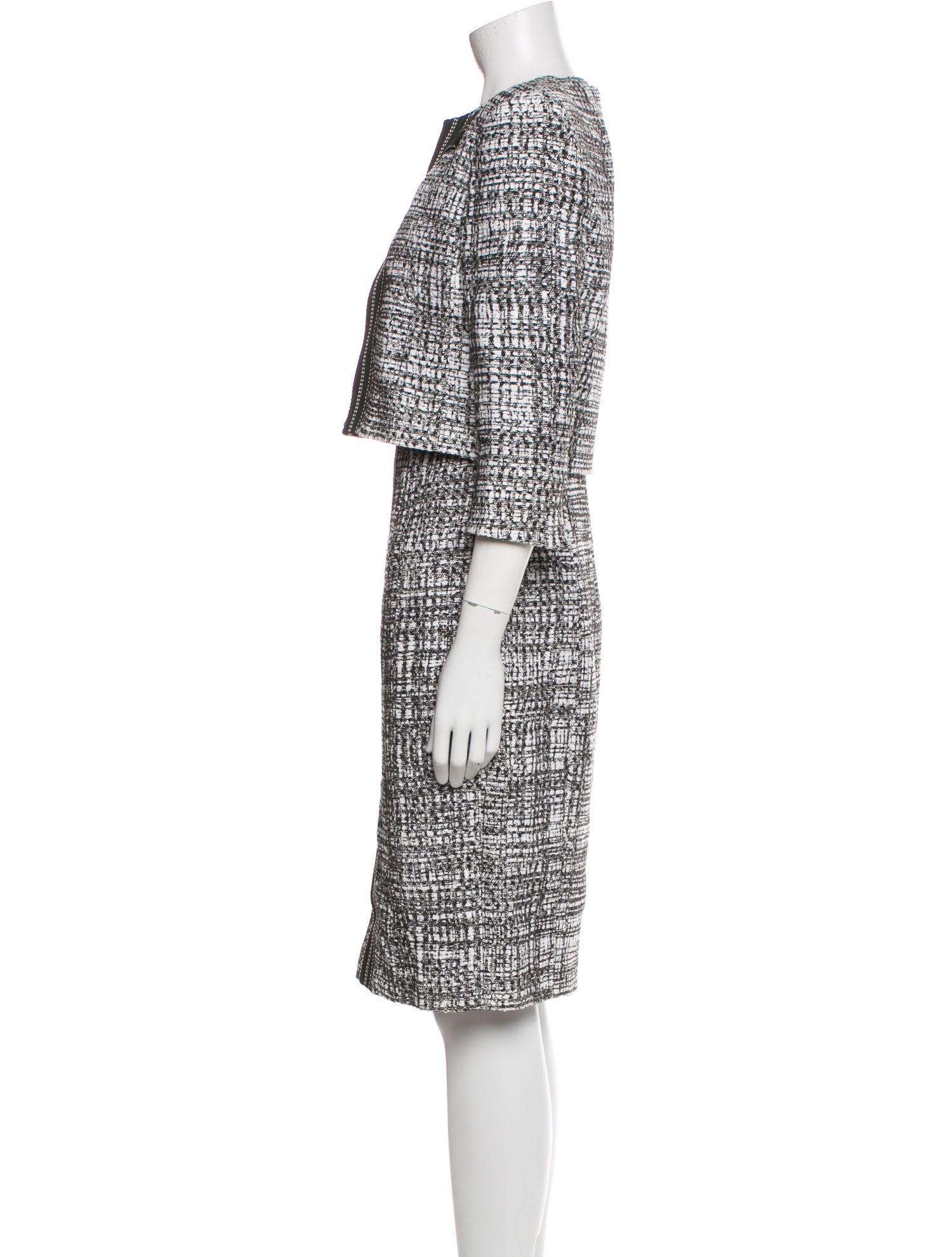Carolina Herrera Tweed Pattern Dress Set