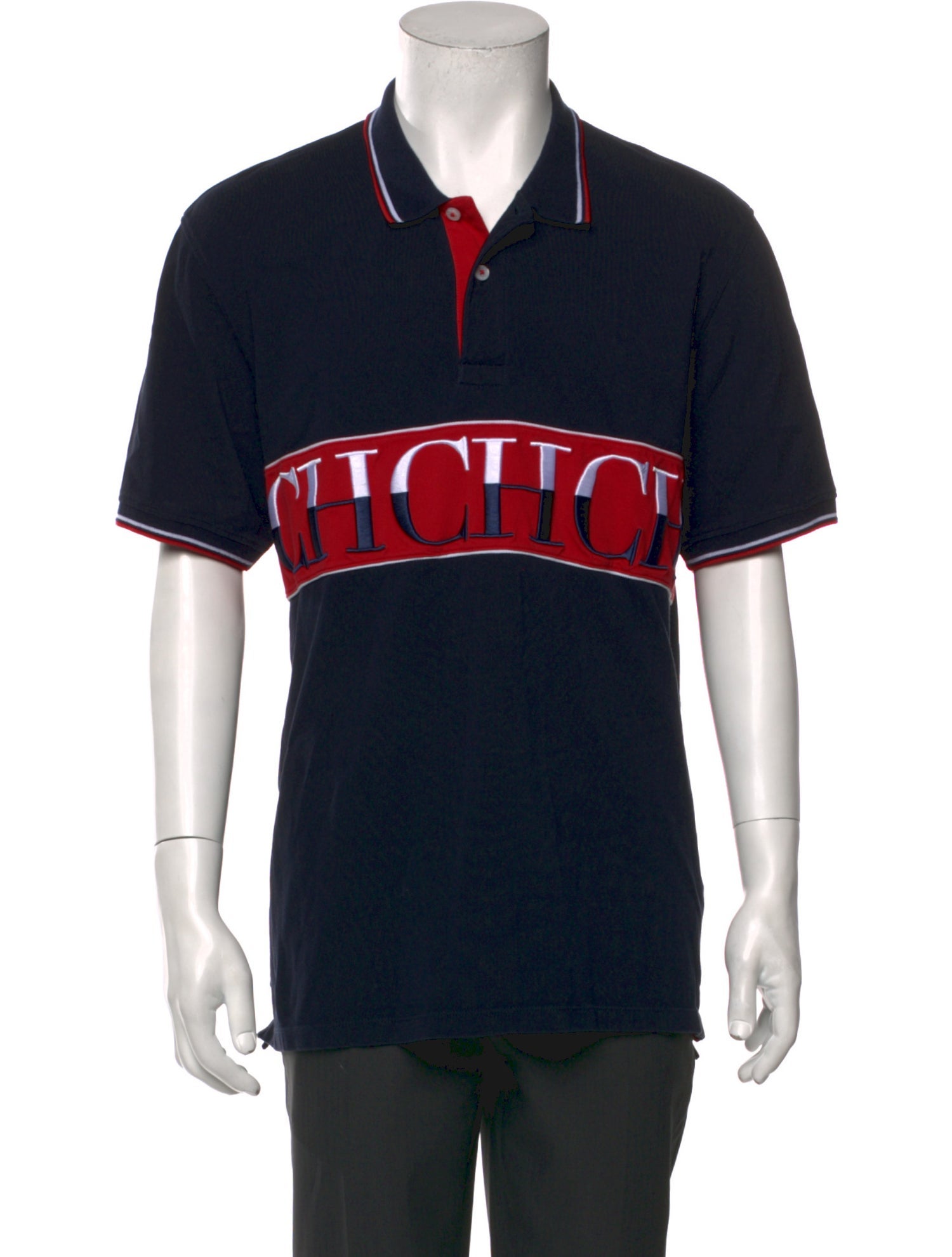 Carolina Herrera Graphic Print Collar Polo Shirt