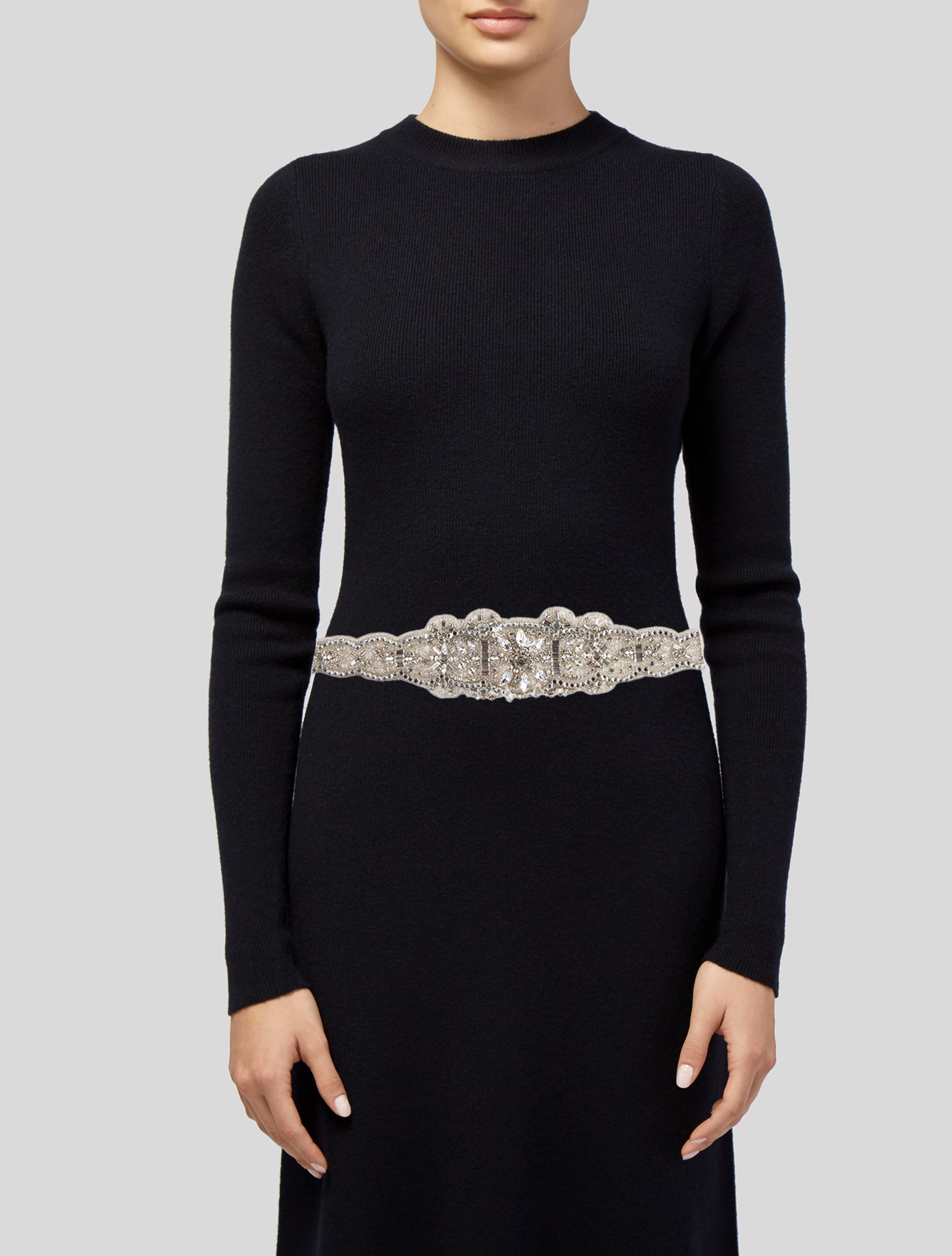 Carolina Herrera Wide Crystal Embellishments Belt
