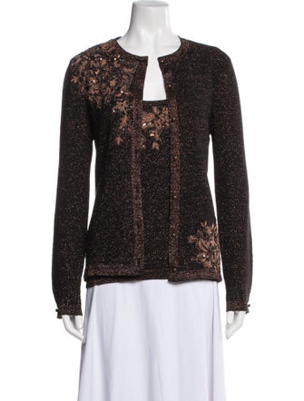 Carolina Herrera Virgin Wool Sequin Embellishments Set