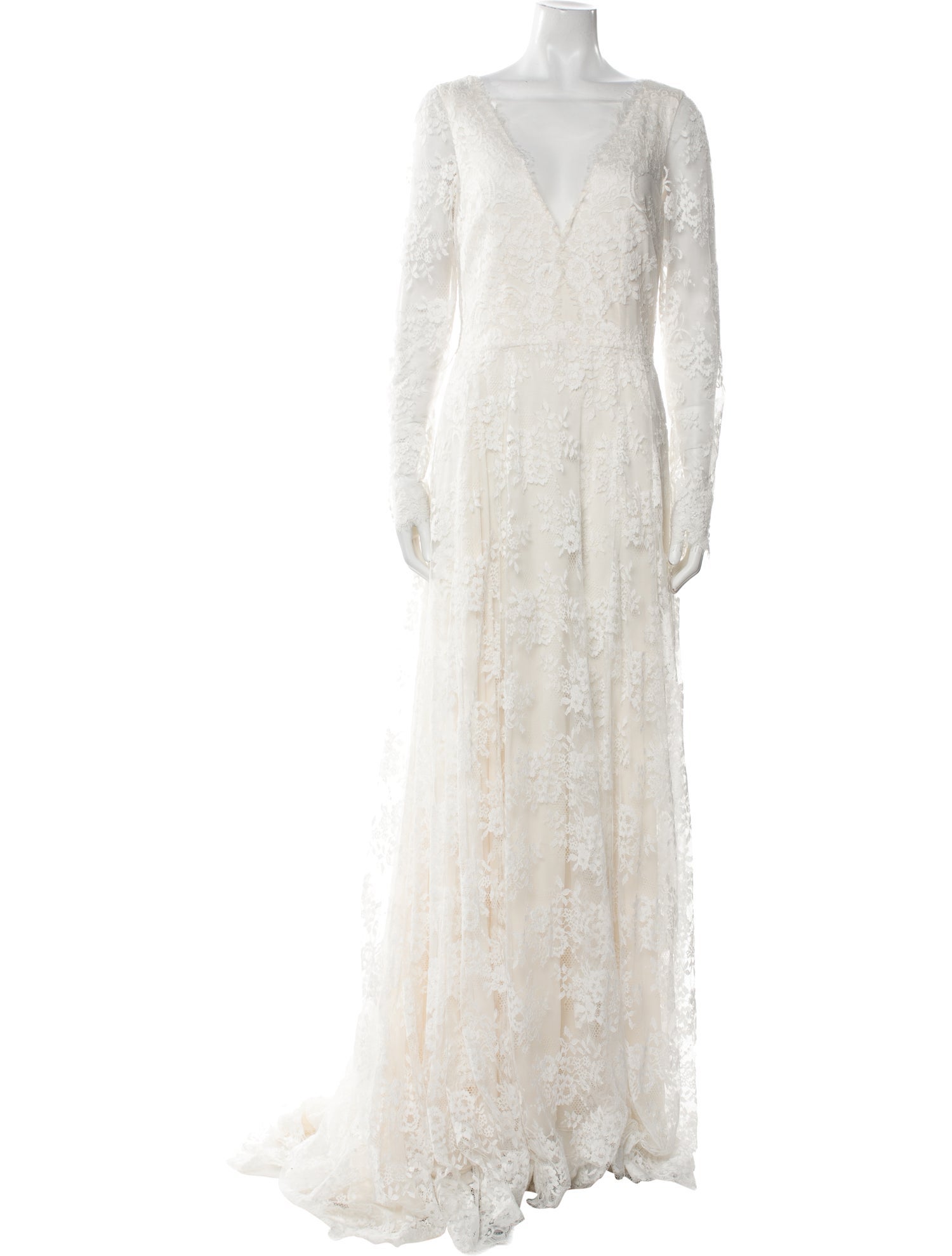 Carolina Herrera V-Neck Long Dress