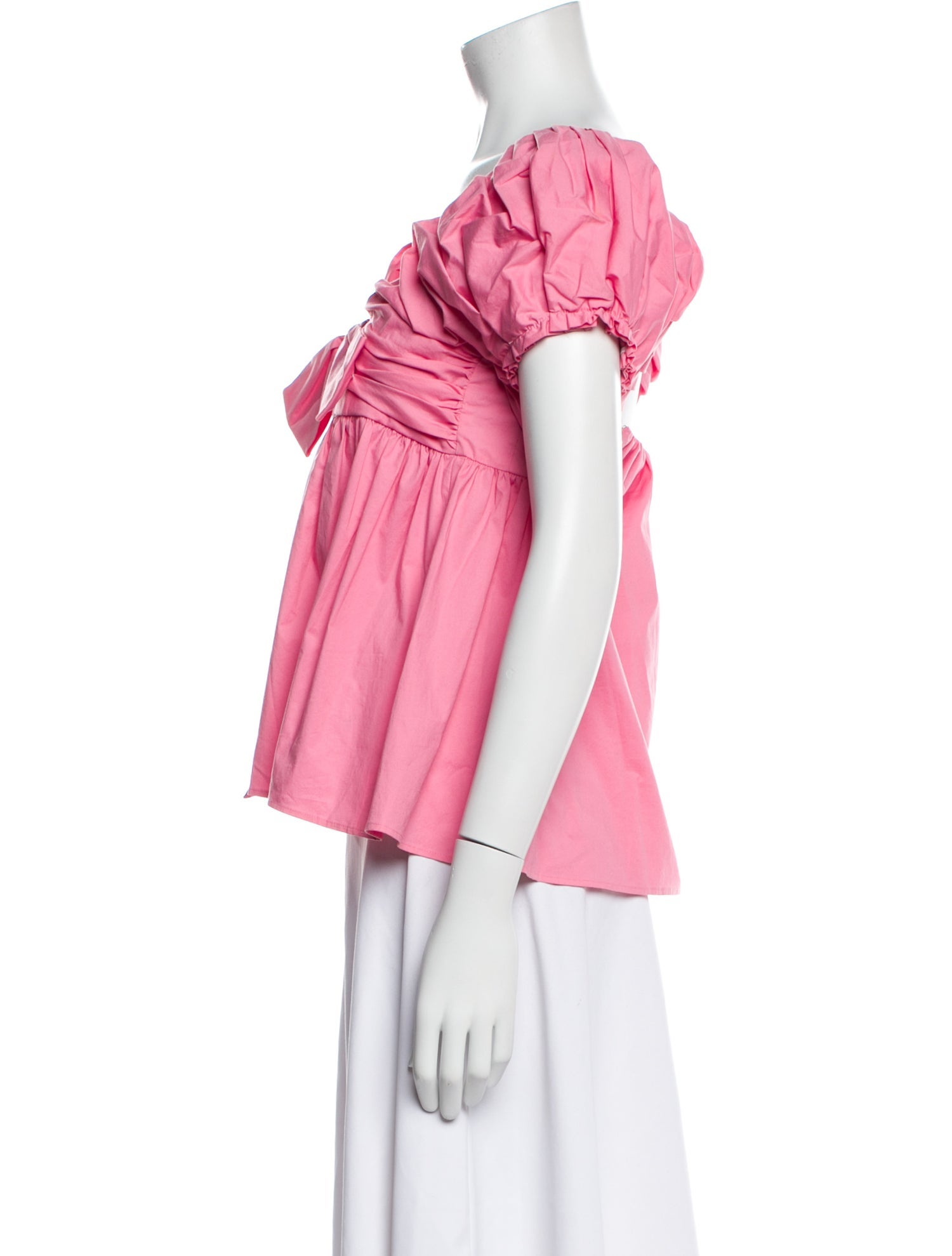 Carolina Herrera V-Neck Short Sleeve Blouse