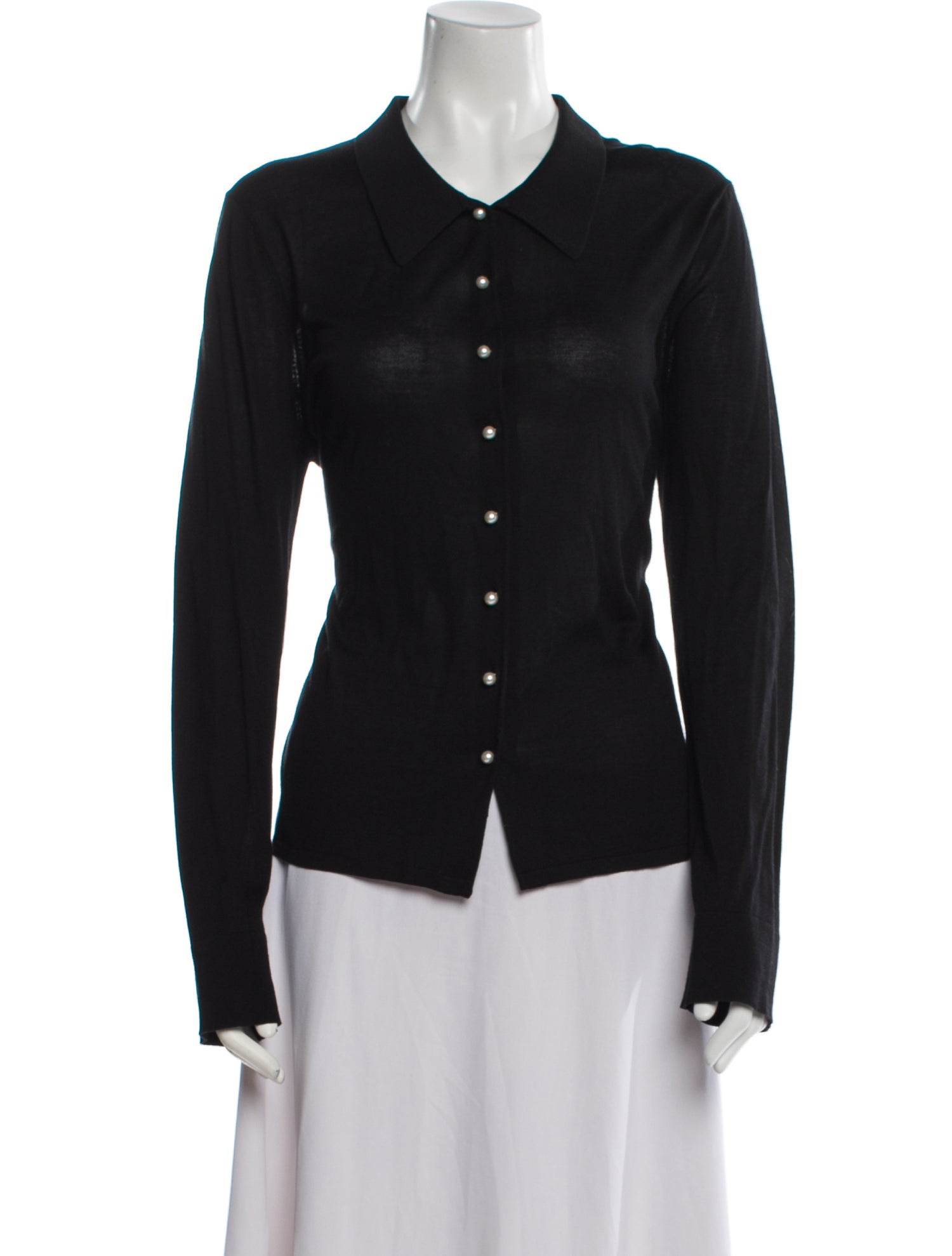 Carolina Herrera Silk Long Sleeve Button-Up Top
