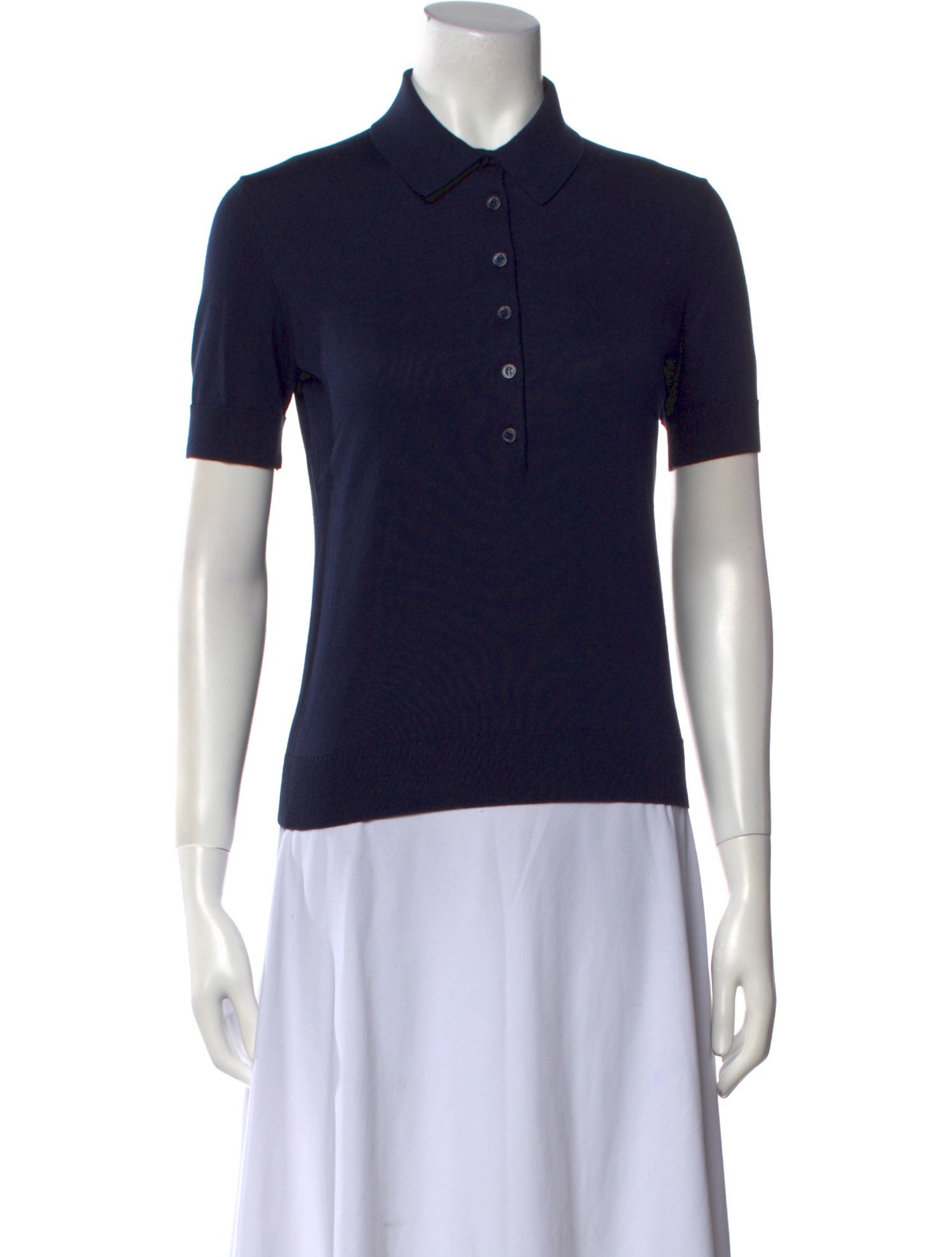 Carolina Herrera Silk Short Sleeve Polo