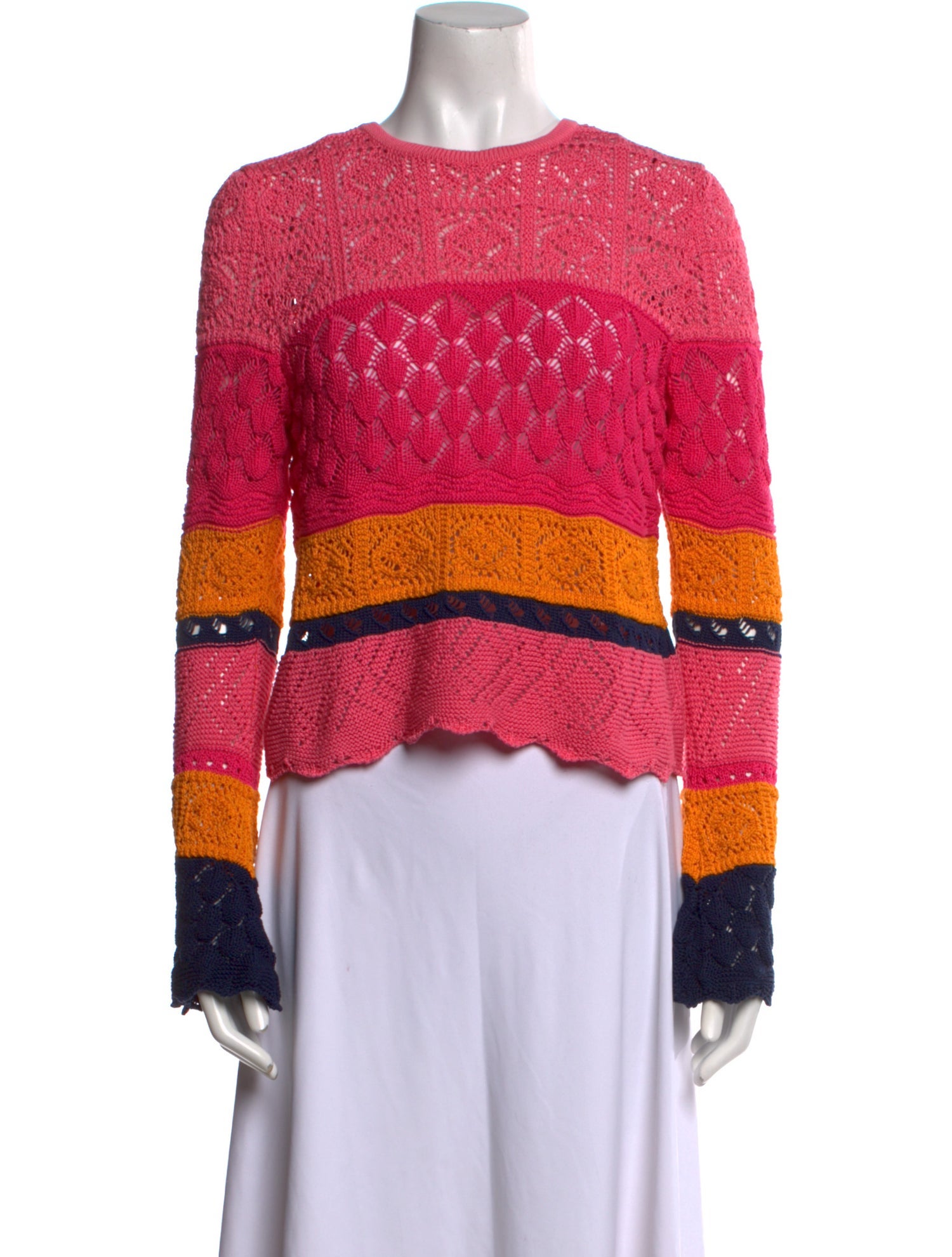 Carolina Herrera Striped Crew Neck Sweater