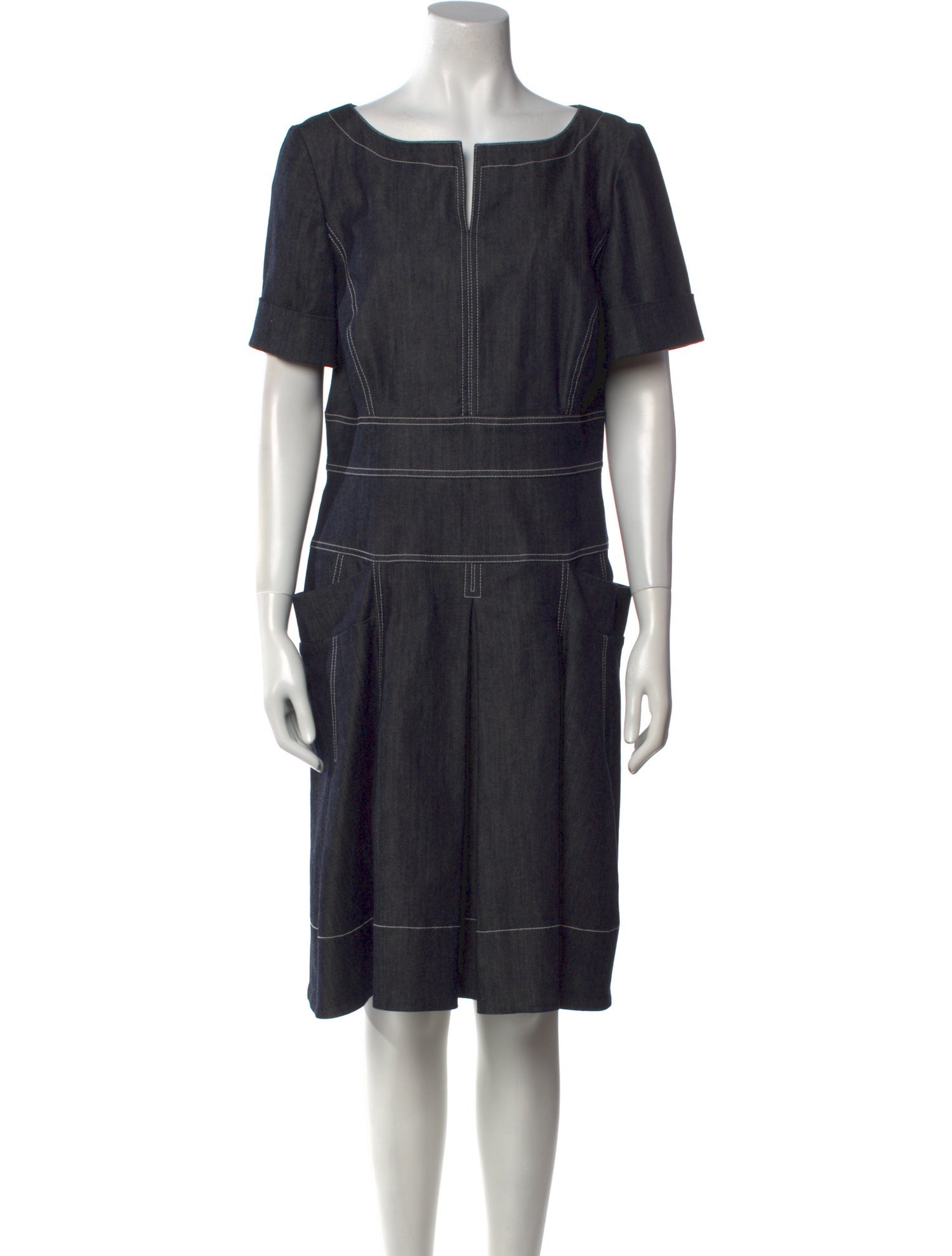 Carolina Herrera Bateau Neckline Knee-Length Dress