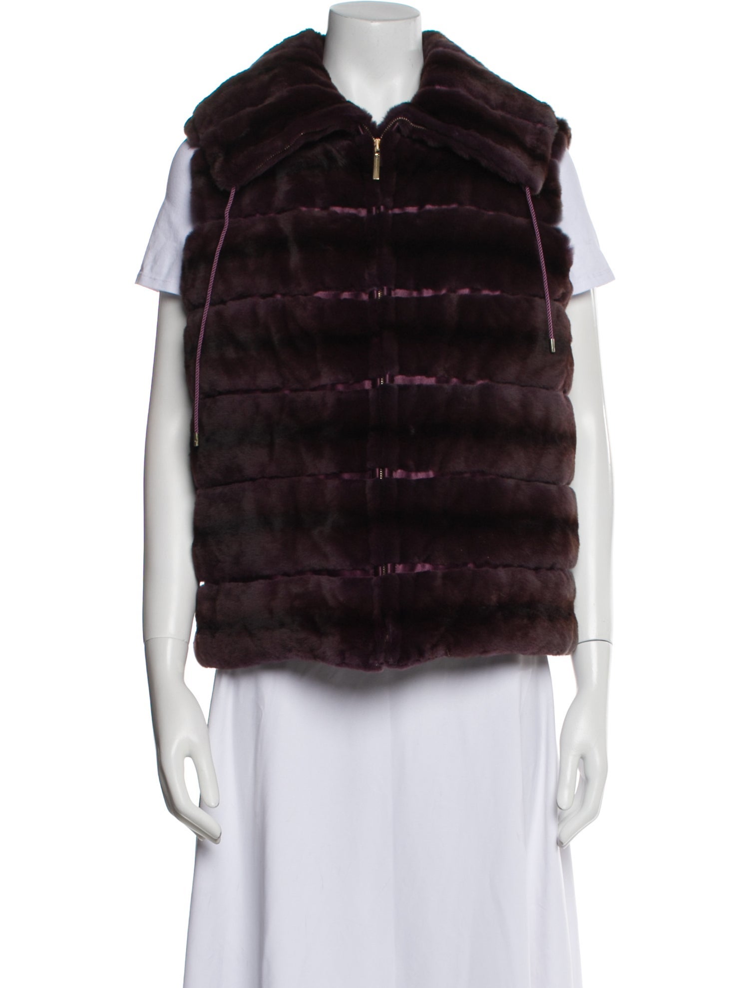 Carolina Herrera Striped Fur Jacket