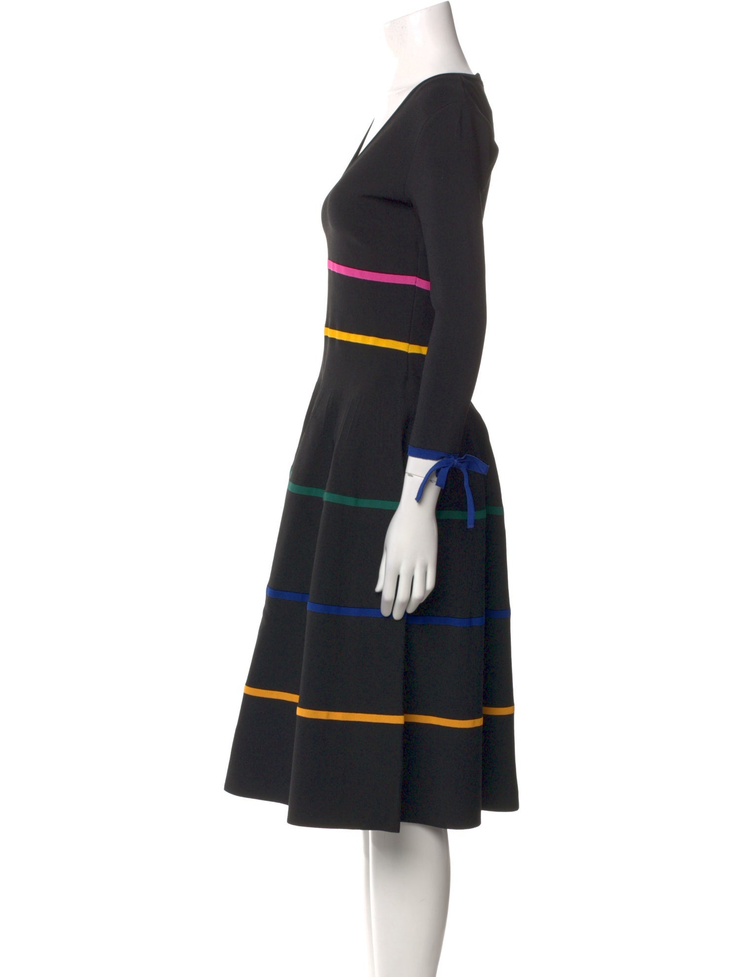 Carolina Herrera Striped Midi Length Dress