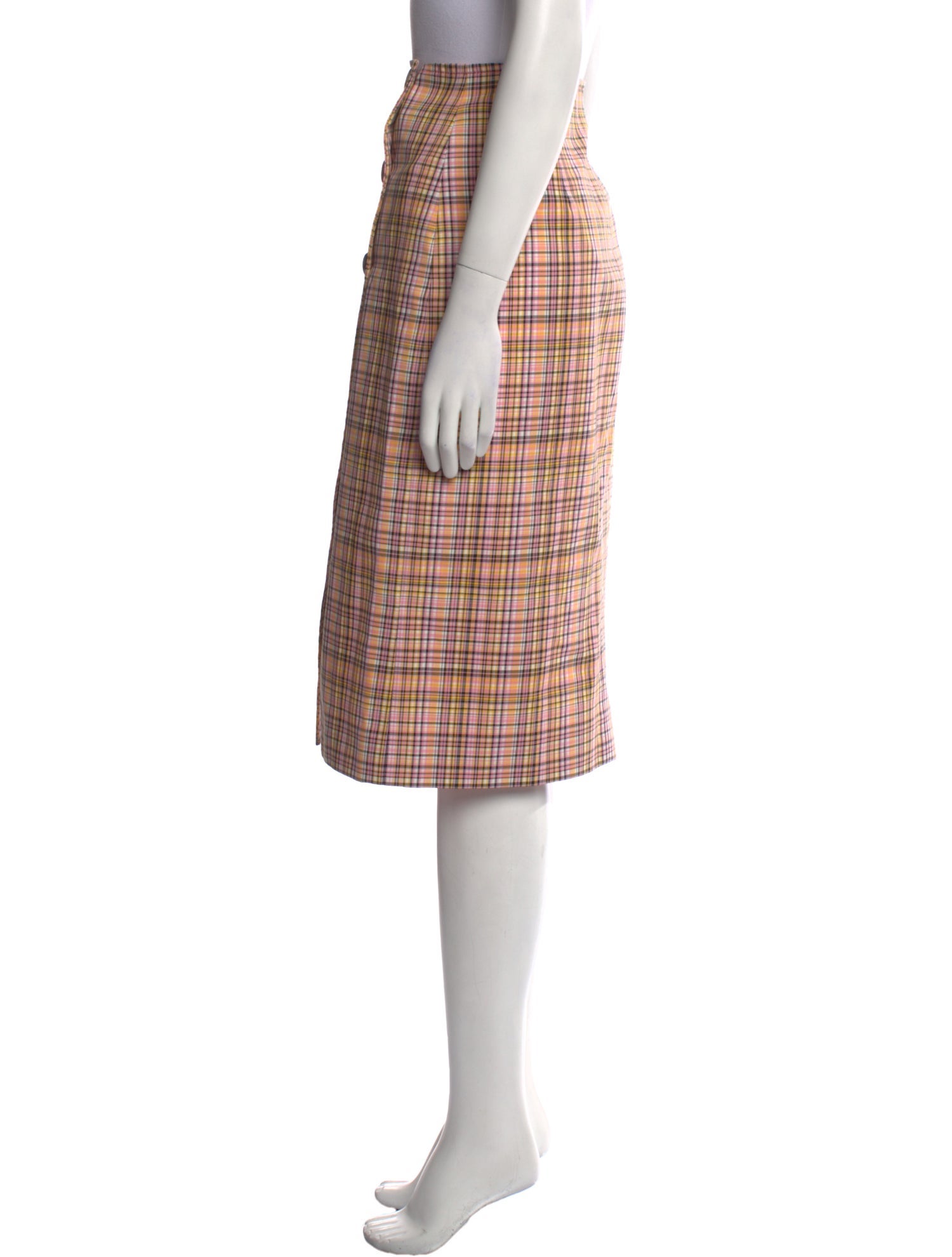Carolina Herrera Plaid Print Knee-Length Skirt