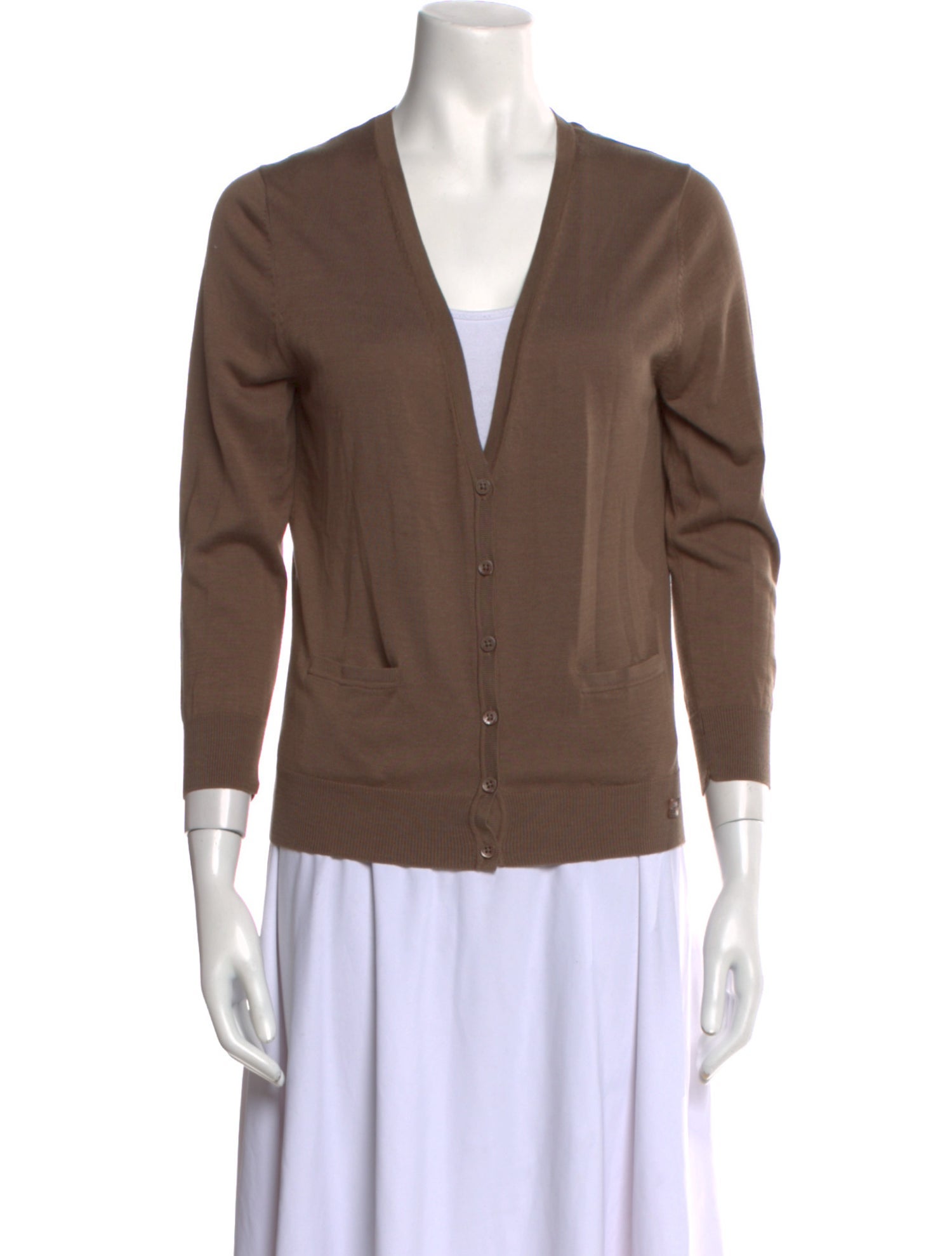 Carolina Herrera Silk V-Neck Sweater