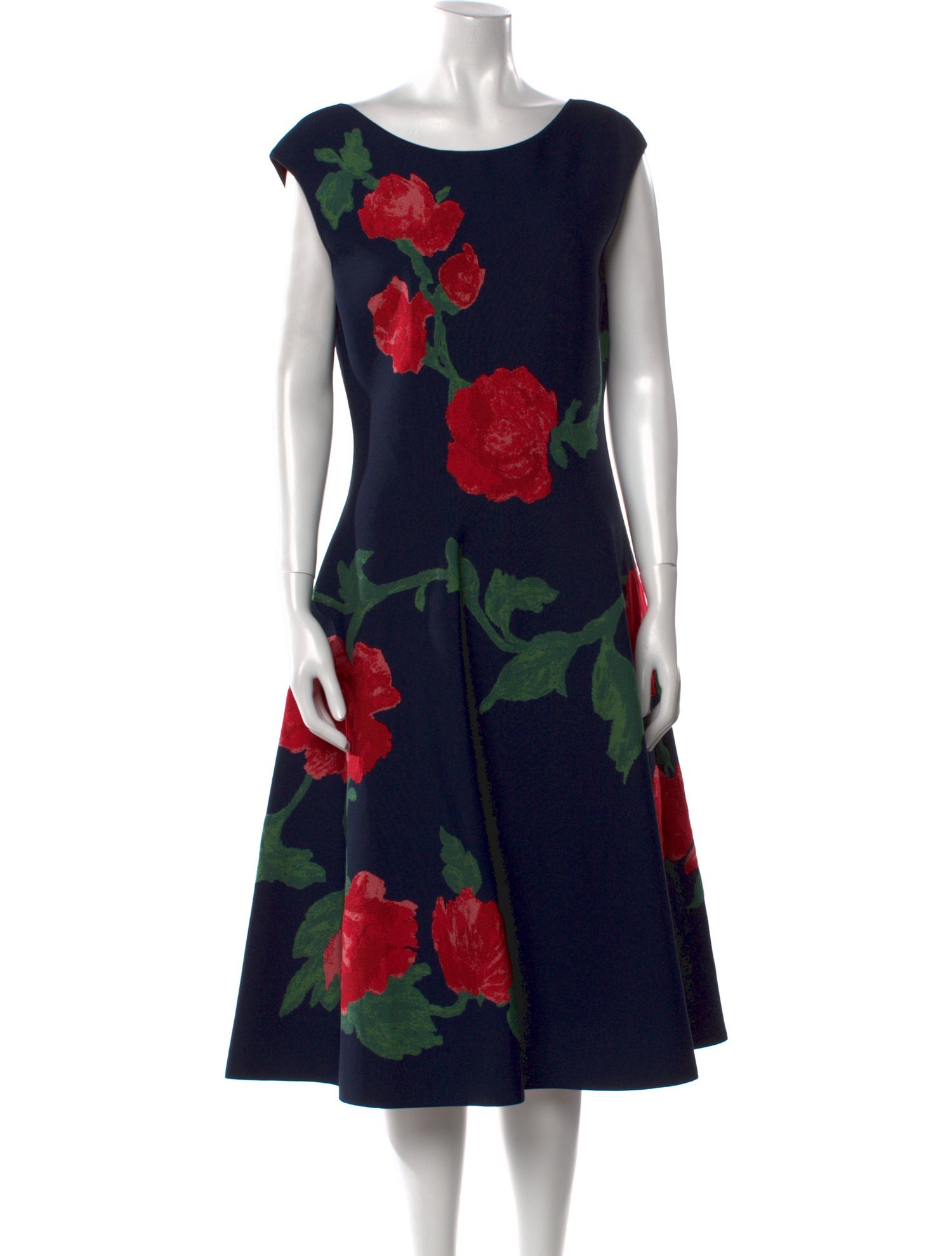 Carolina Herrera Floral Print Midi Length Dress